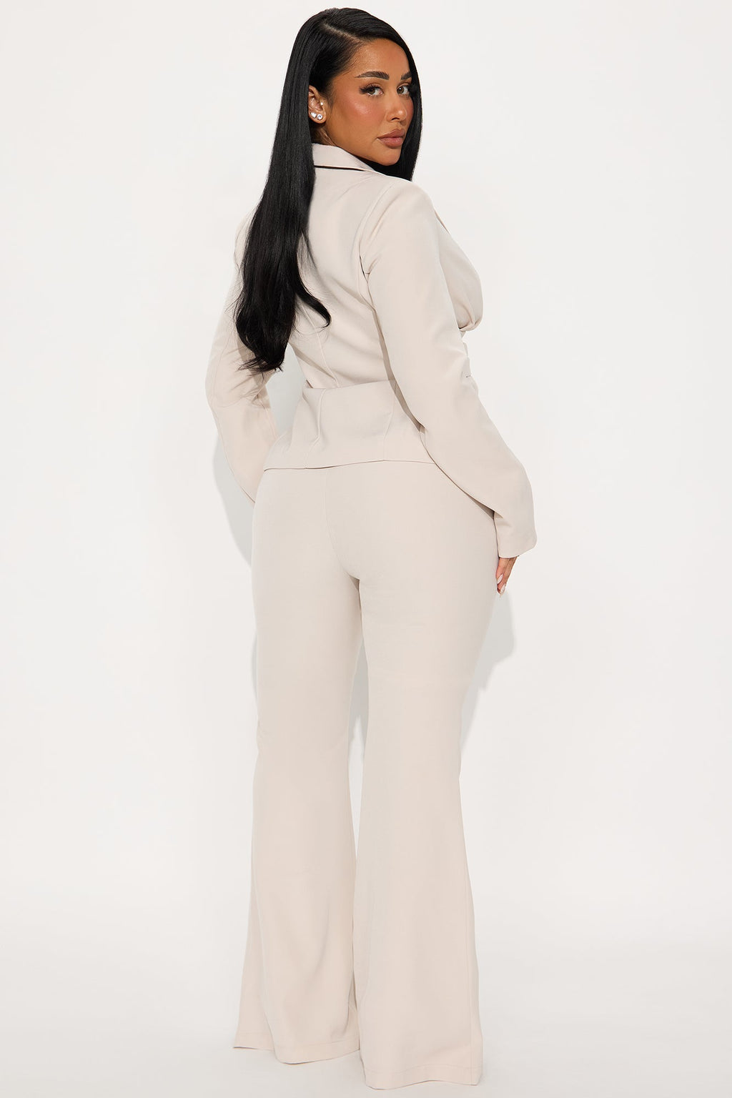 Alina Blazer Pant Set - Beige