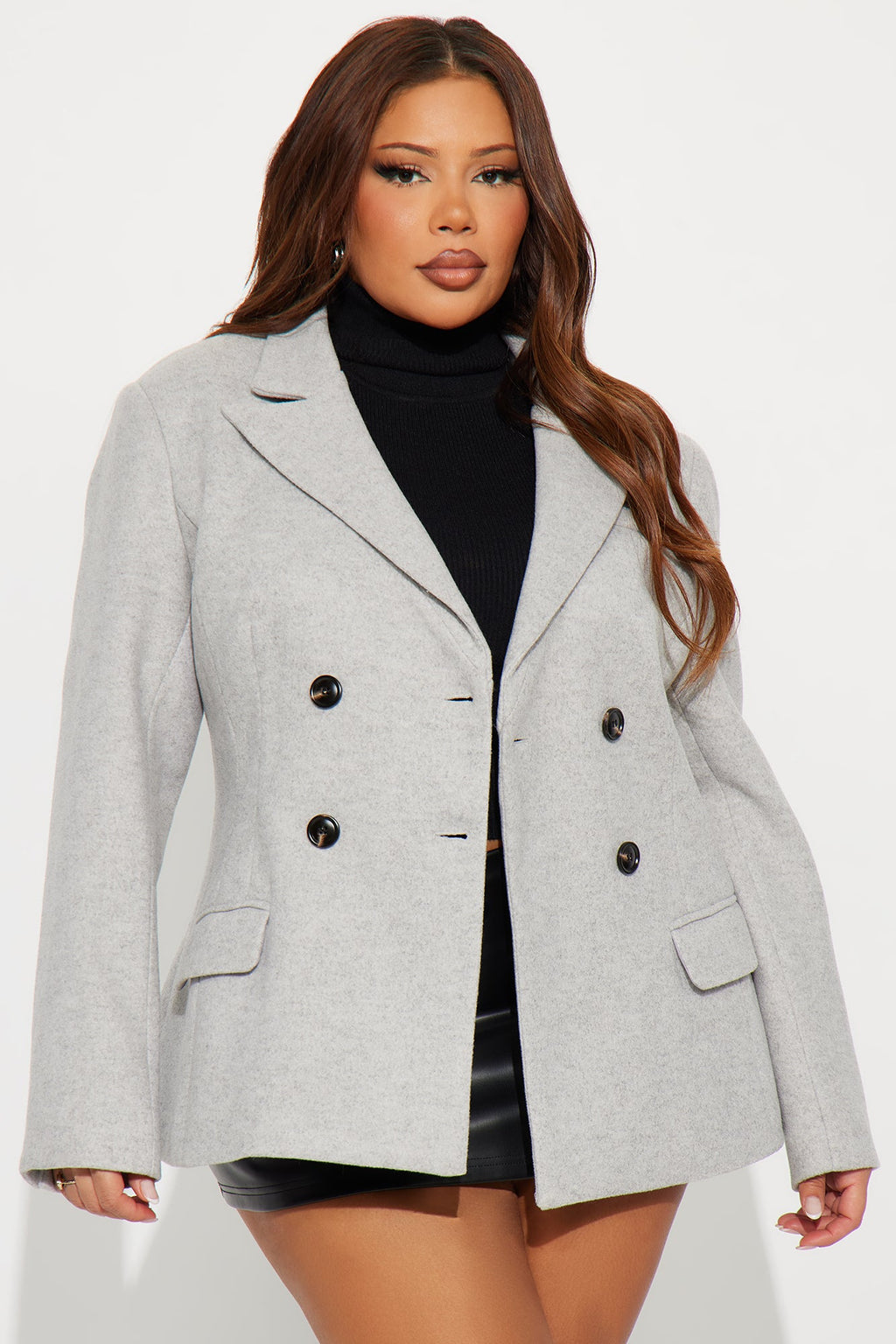 Alayna Fitted Crepe Blazer - Light Grey