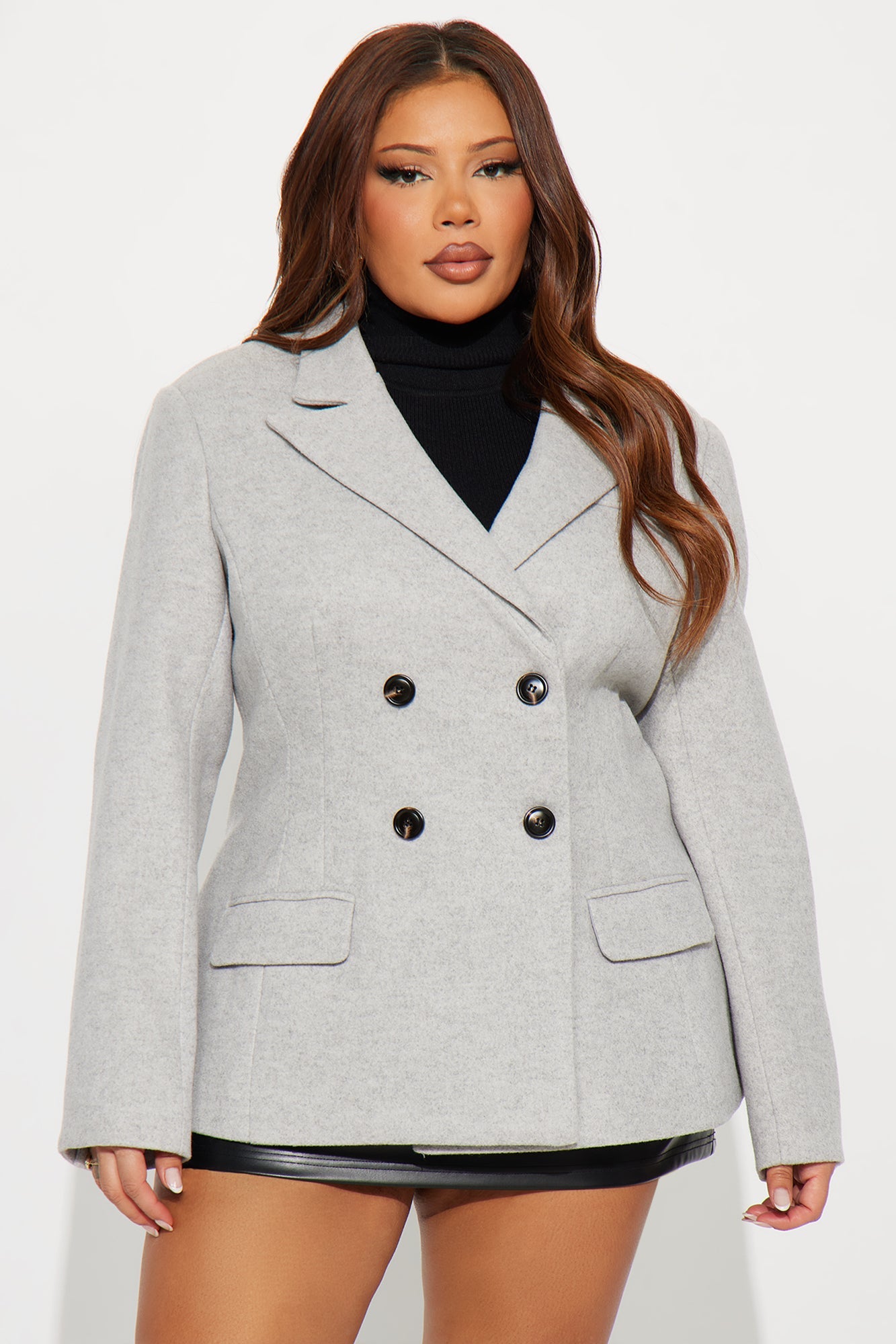 Alayna Fitted Crepe Blazer - Light Grey