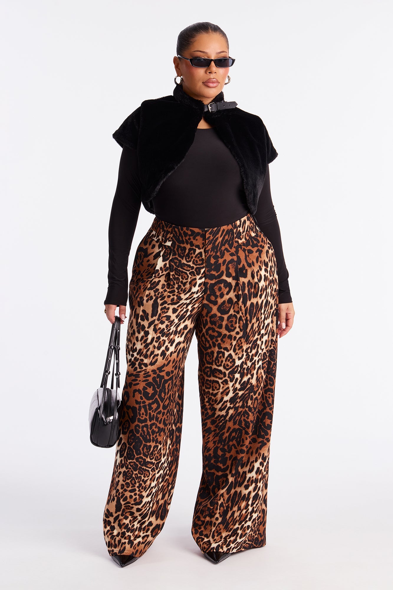 Hunny Bunny Faux Fur Bolero - Black