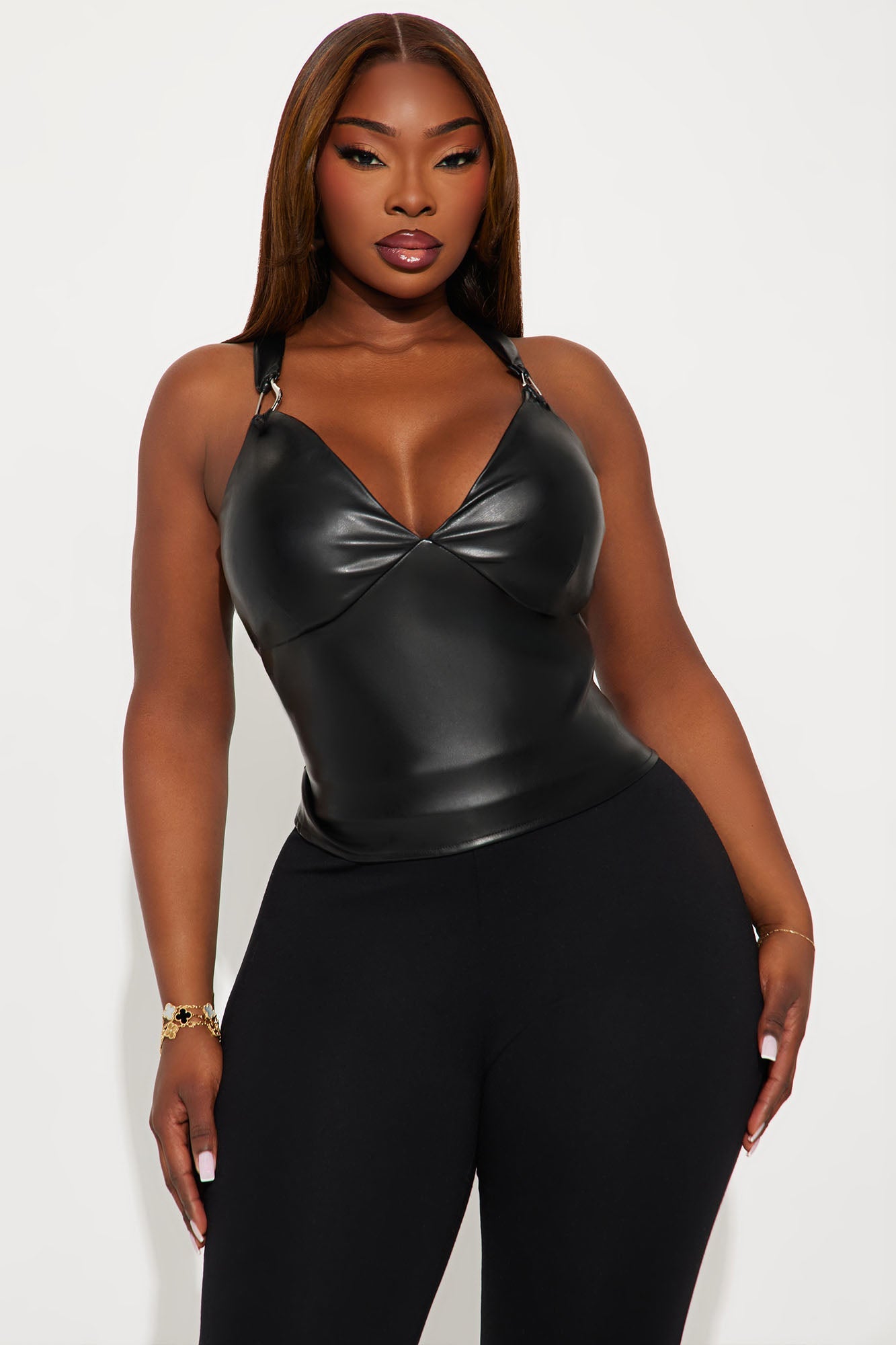 Urban Legend Faux Leather Top - Black