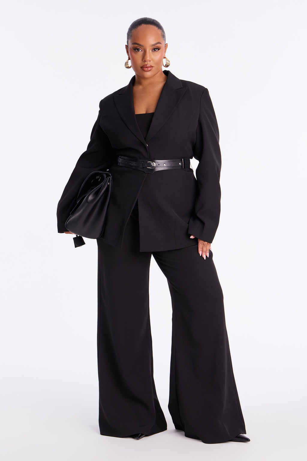 Power Boss Babe Blazer Pant Set - Black