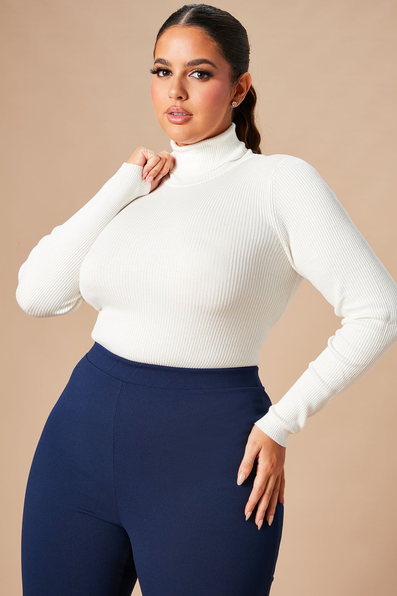 Tara Turtle Neck Sweater - Ivory