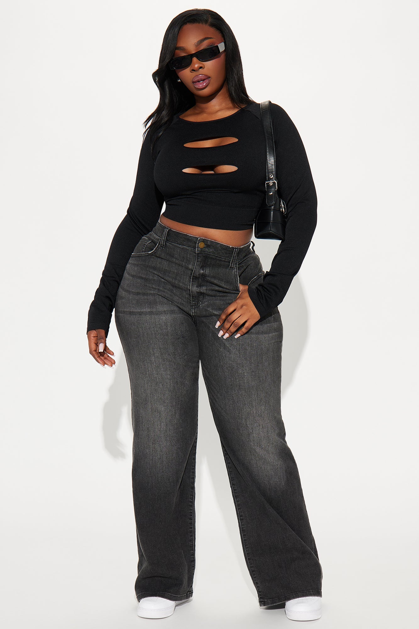 I'm The Topic Crop Top - Black
