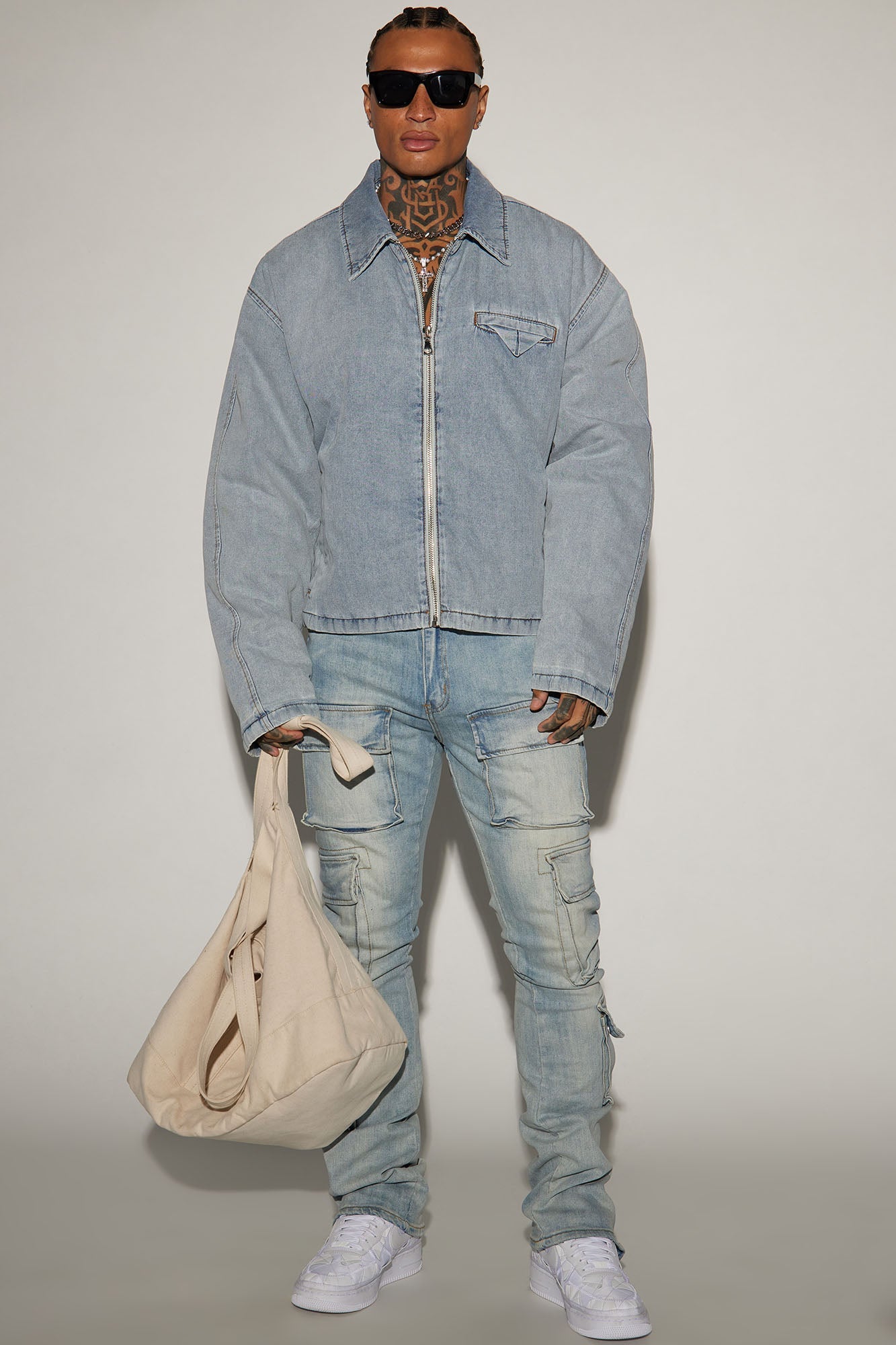 Don't Concern You Padded Cropped Jacket - Light Blue