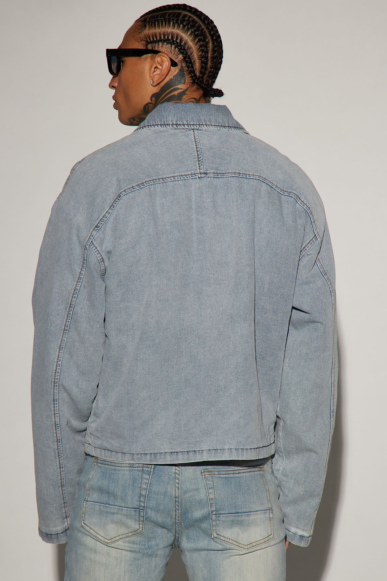 Don't Concern You Padded Cropped Jacket - Light Blue