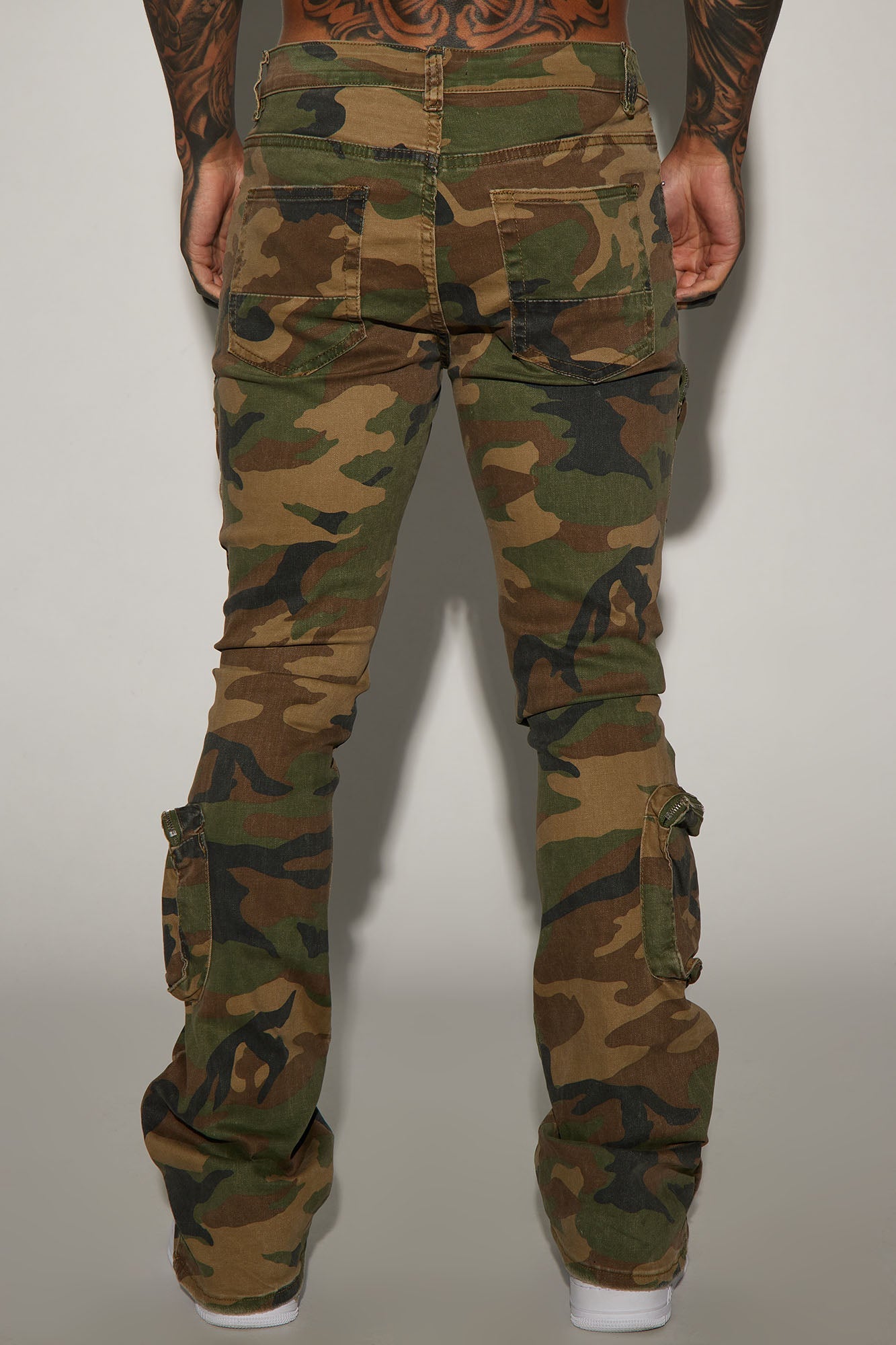 Round Up Stacked Skinny Flare Pants - Camouflage