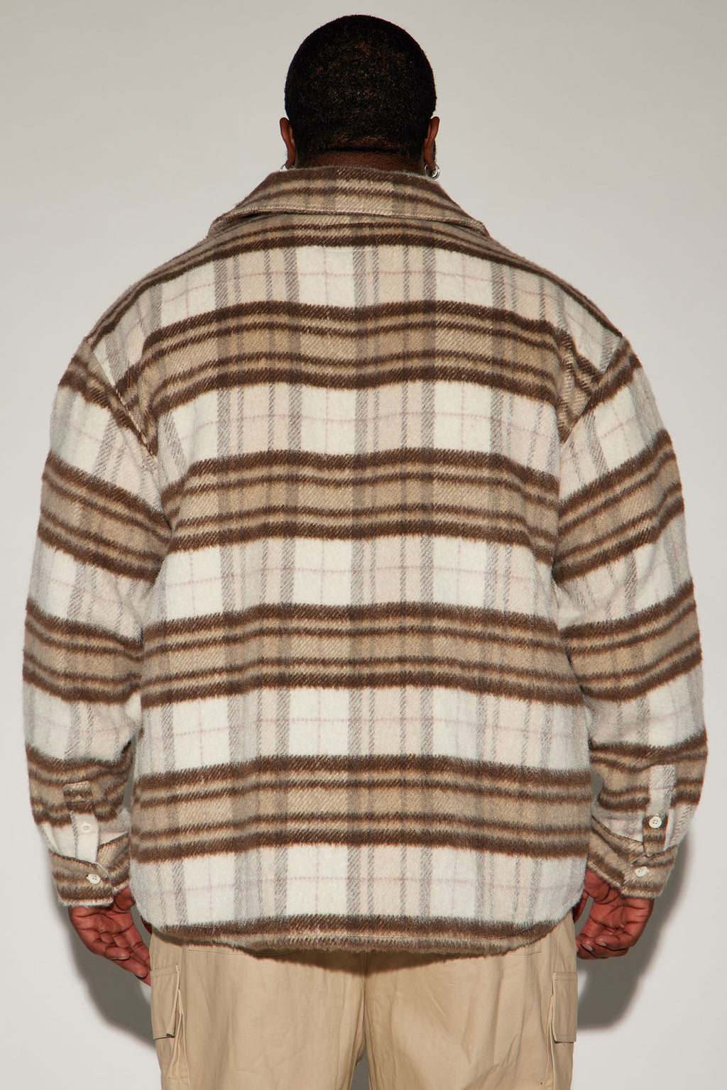 Move Up Plaid Shacket - Cream/combo