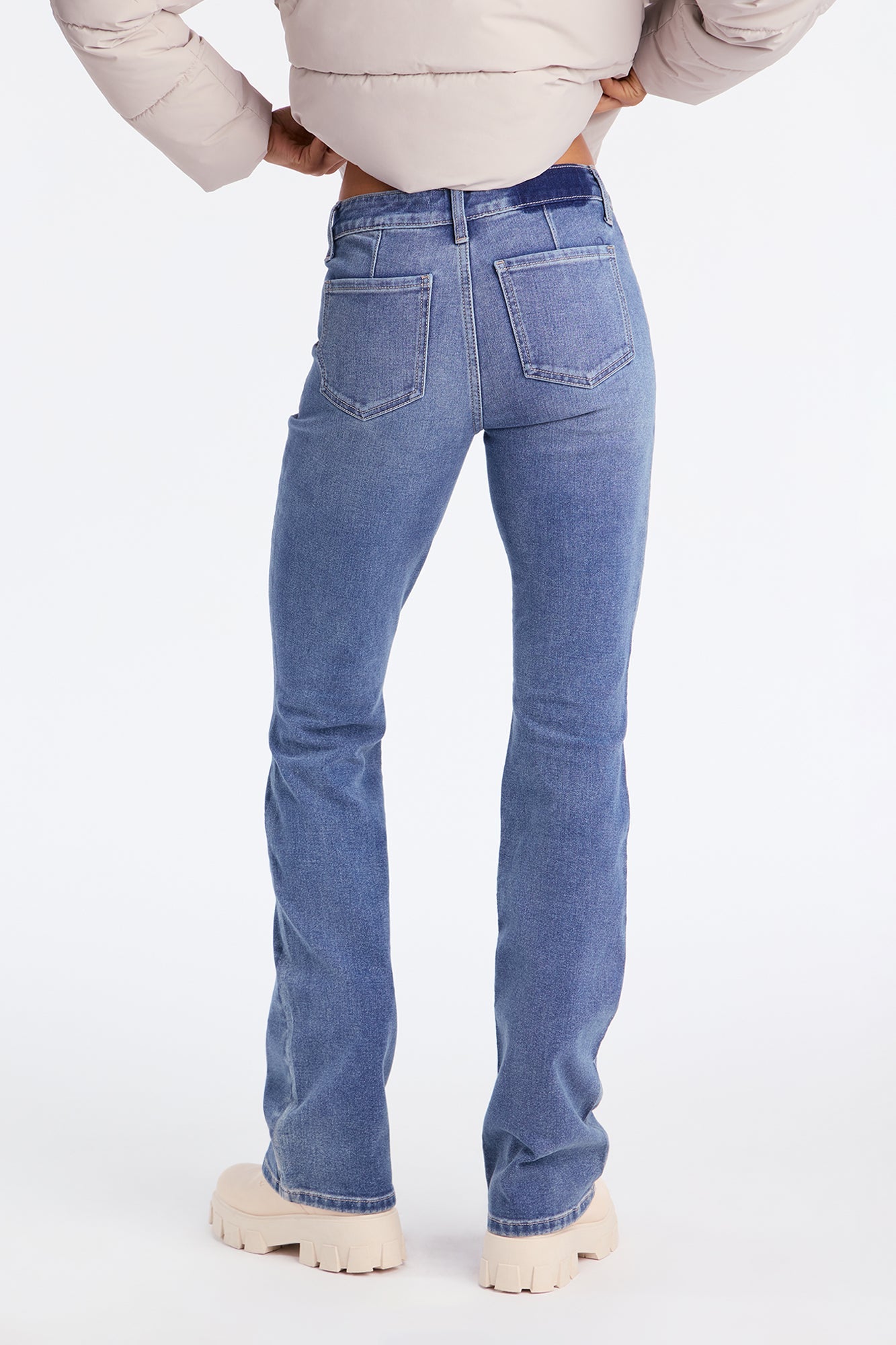 Sixth Street Mid Rise Bootcut Jeans - Medium Wash