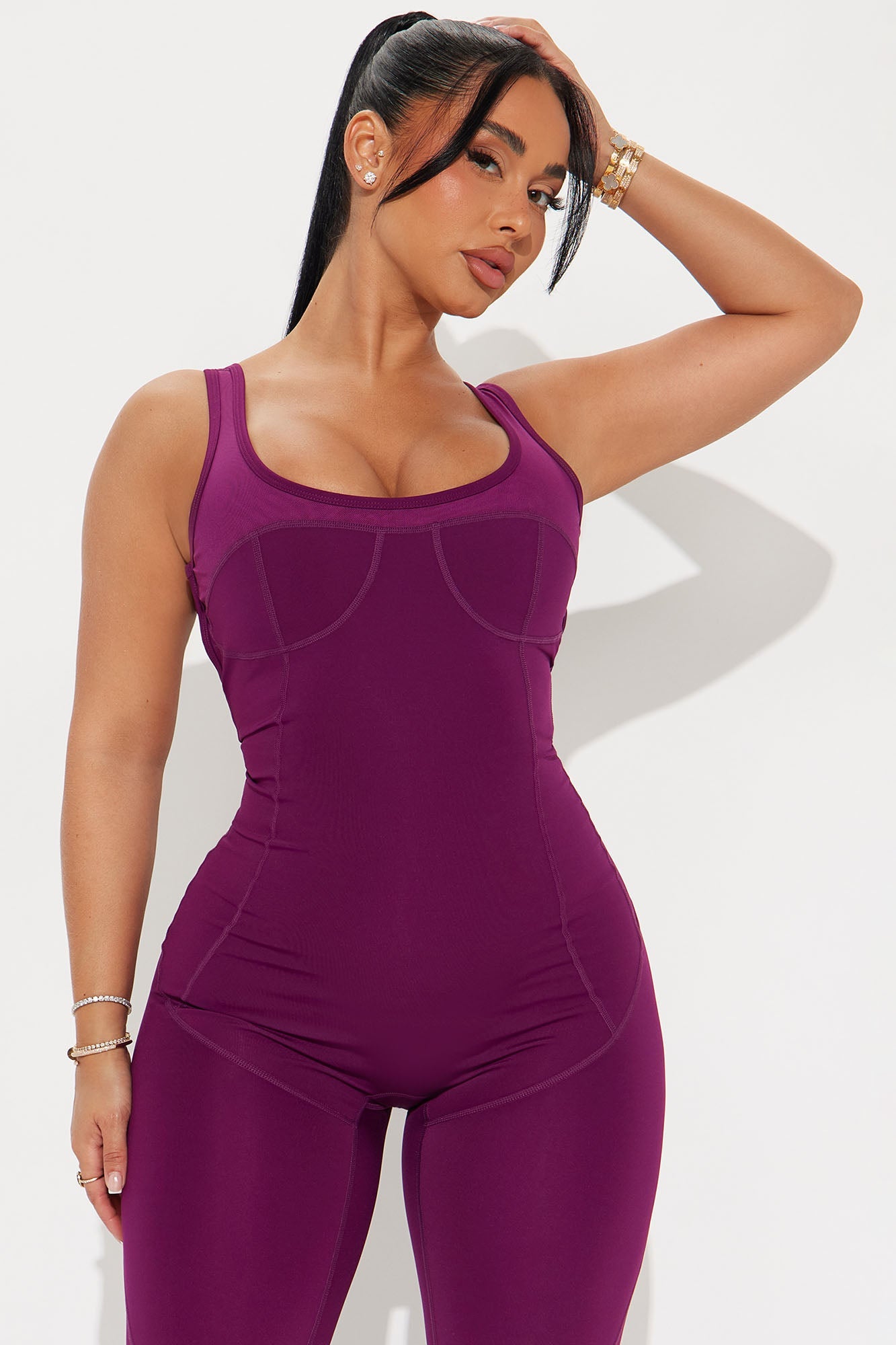 Repeat The Cycle Elevate Active Jumpsuit - Plum