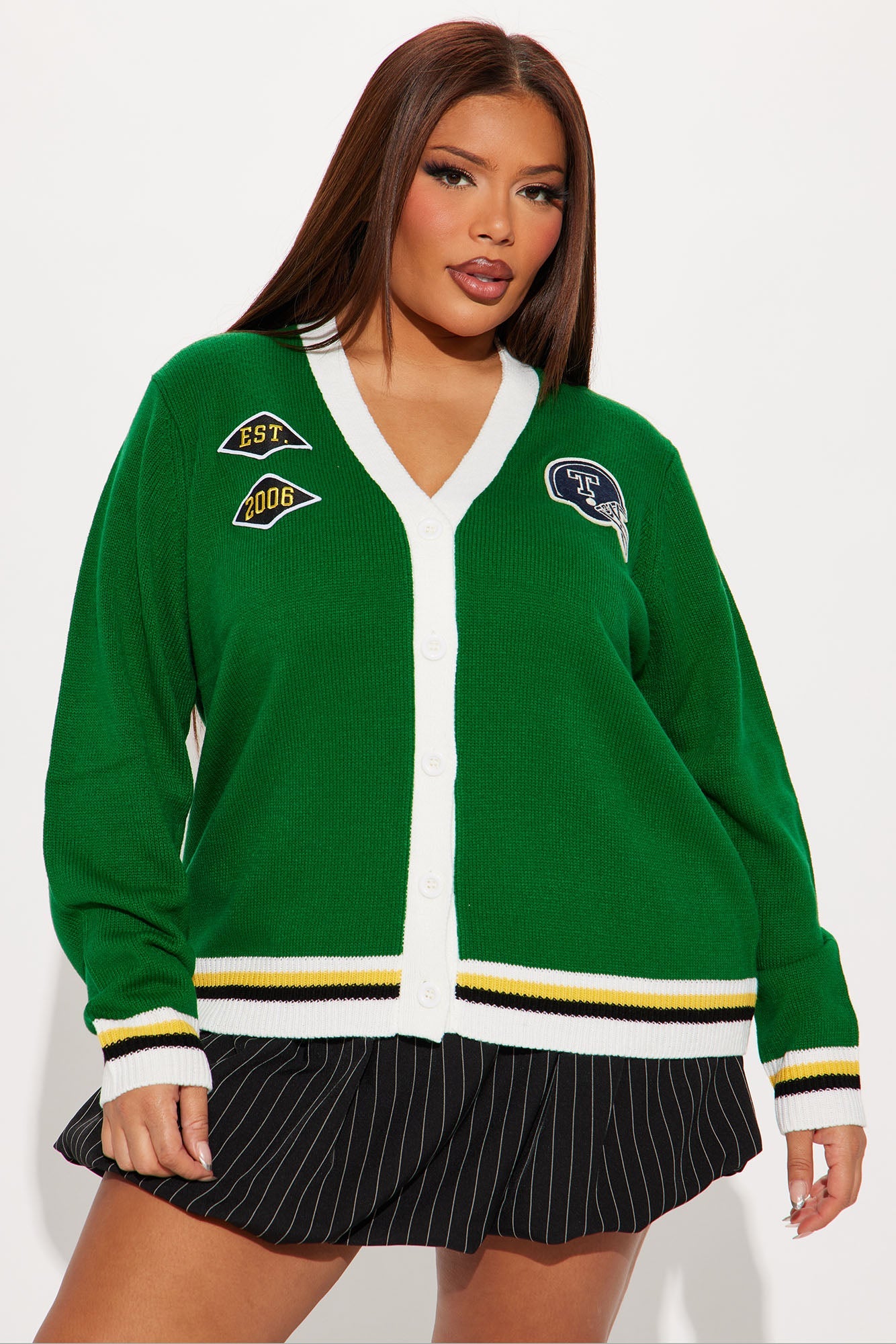 Half Time Varsity Cardigan - Green