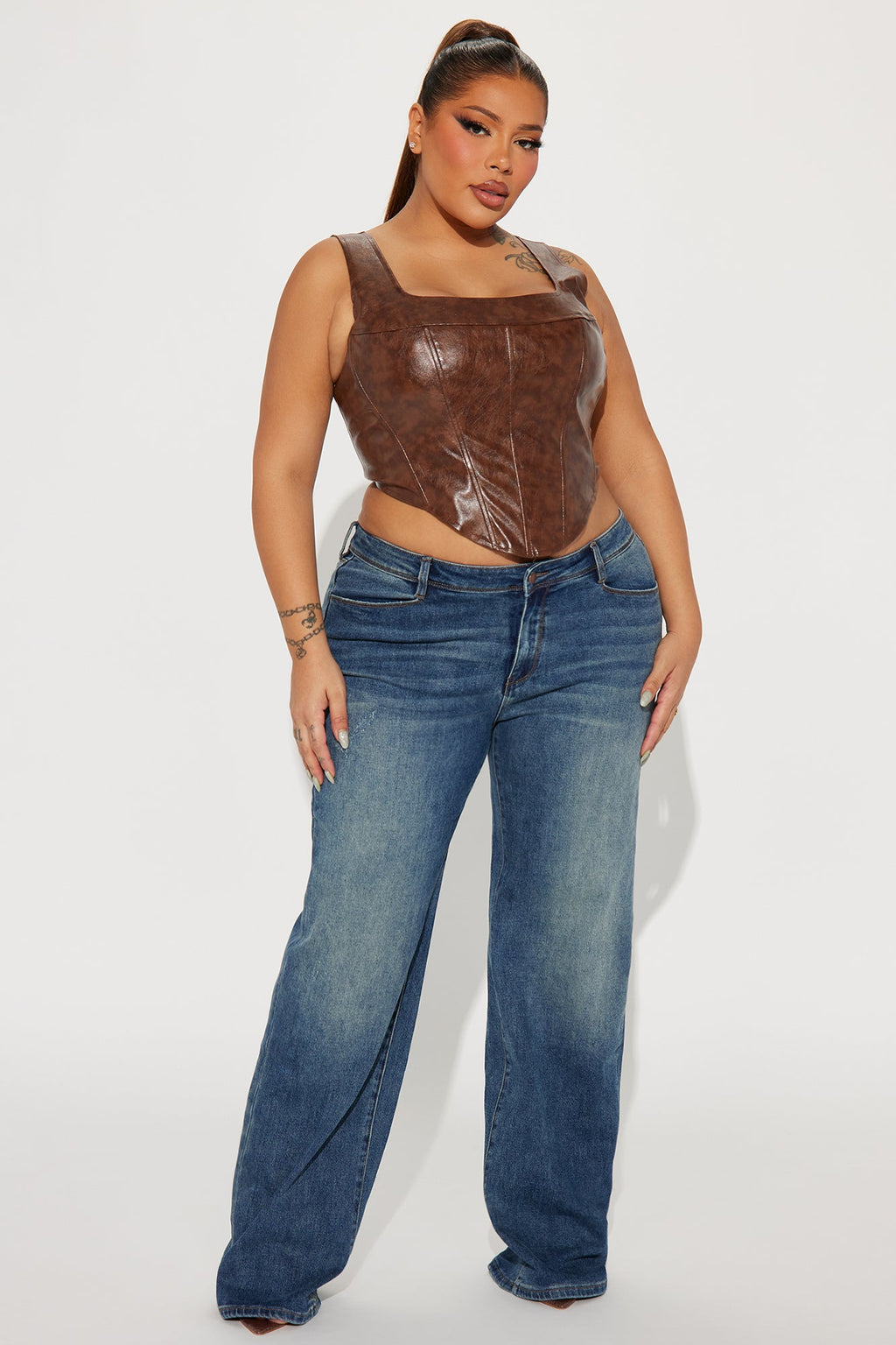 Lost As Always Stretch Baggy Jeans - Medium Wash