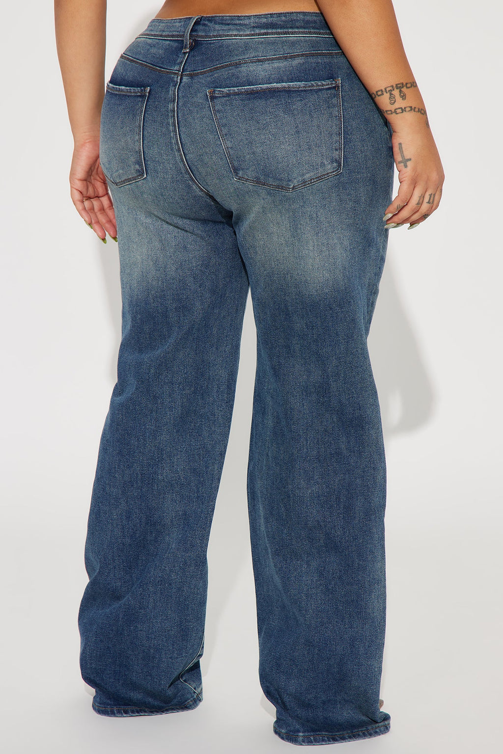 Lost As Always Stretch Baggy Jeans - Medium Wash