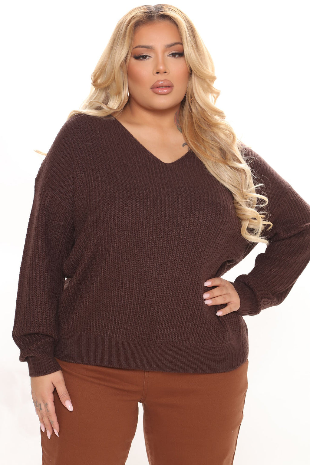 Falls Favorite Girl Sweater II - Chocolate