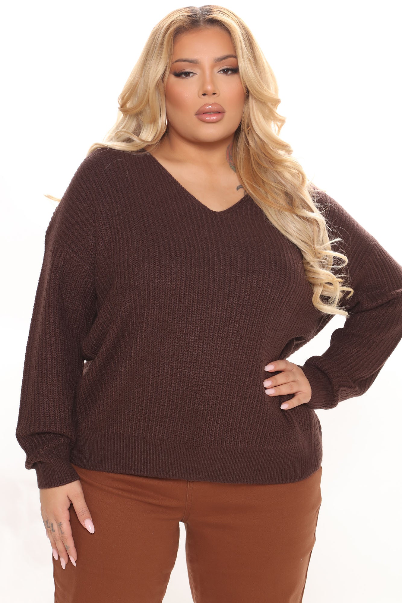 Falls Favorite Girl Sweater II - Chocolate