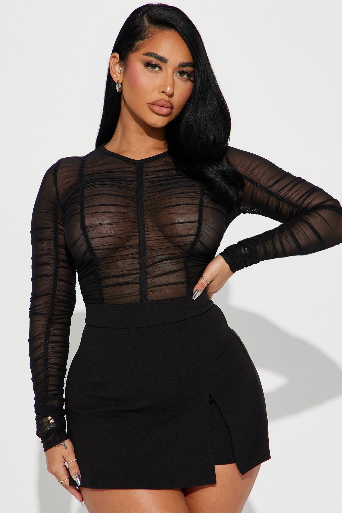 Heart Of The City Mesh Romper - Black
