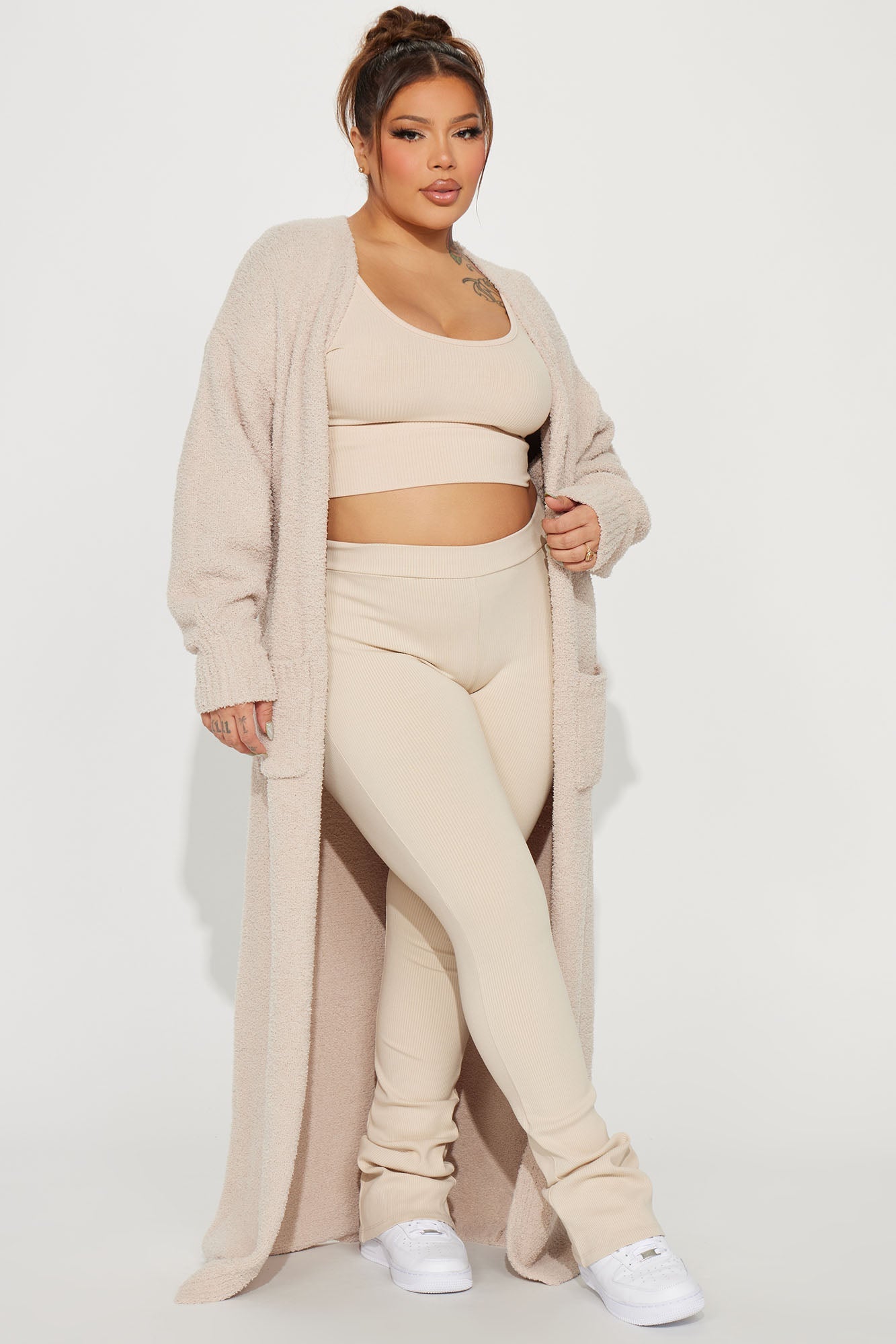 Living In It Cardigan - Taupe