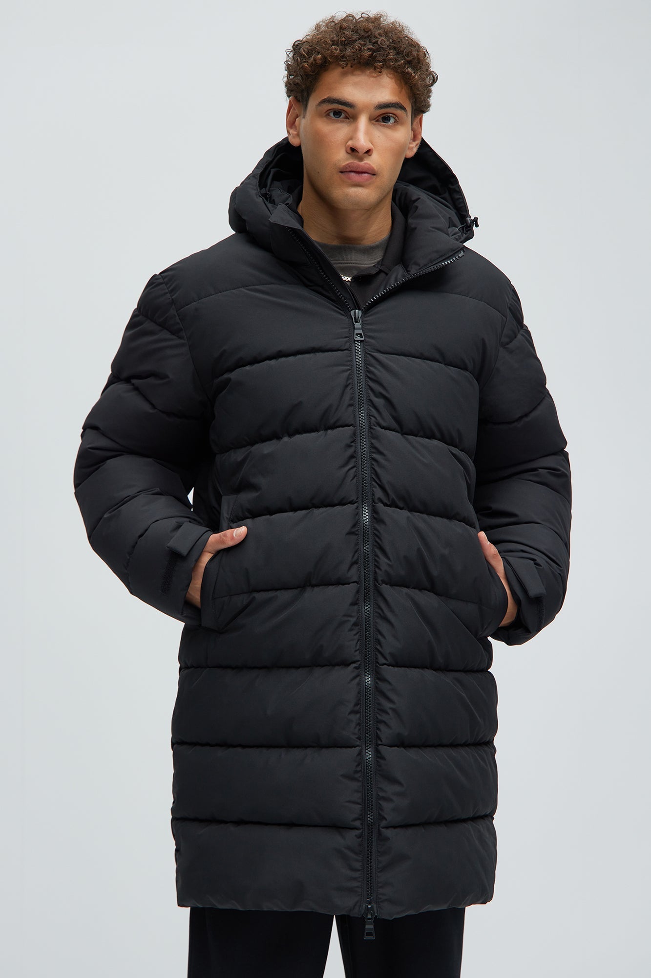Flexin' Puffer Long Coat - Black