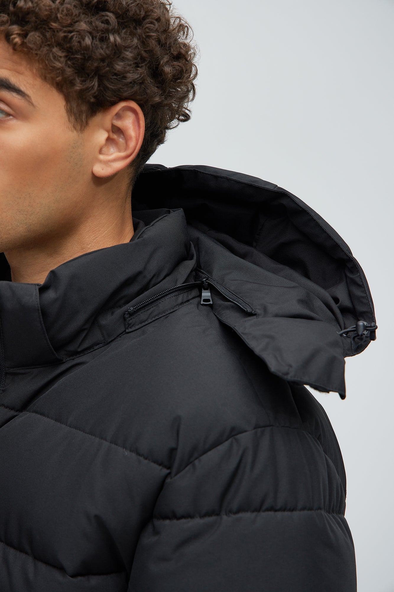 Flexin' Puffer Long Coat - Black