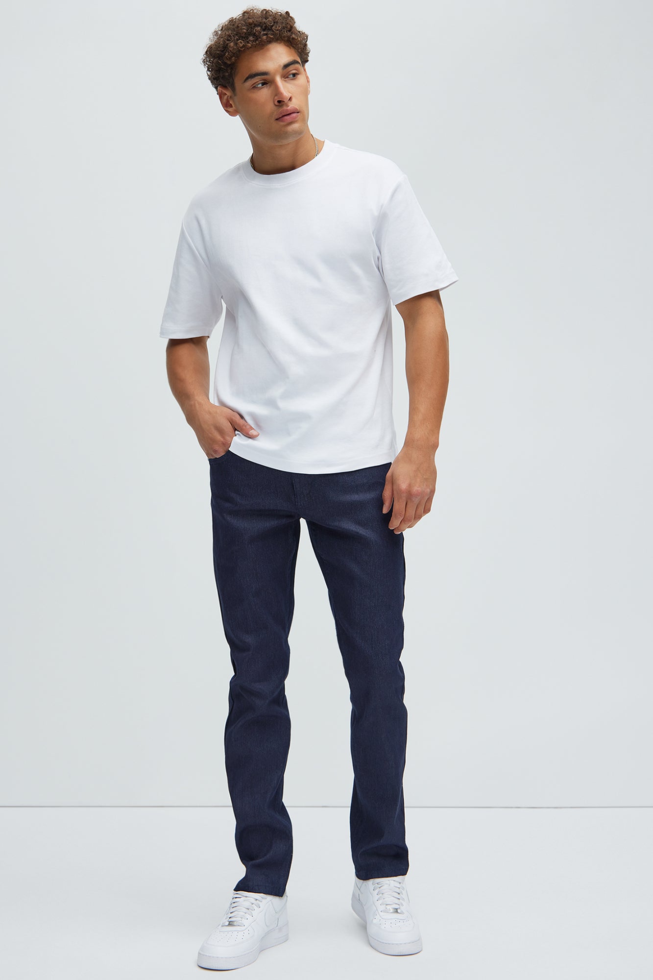 Stretch Raw Denim Skinny Jeans - Indigo
