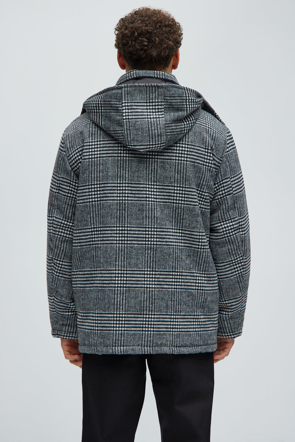 Careless And Free Plaid Jacket - Black