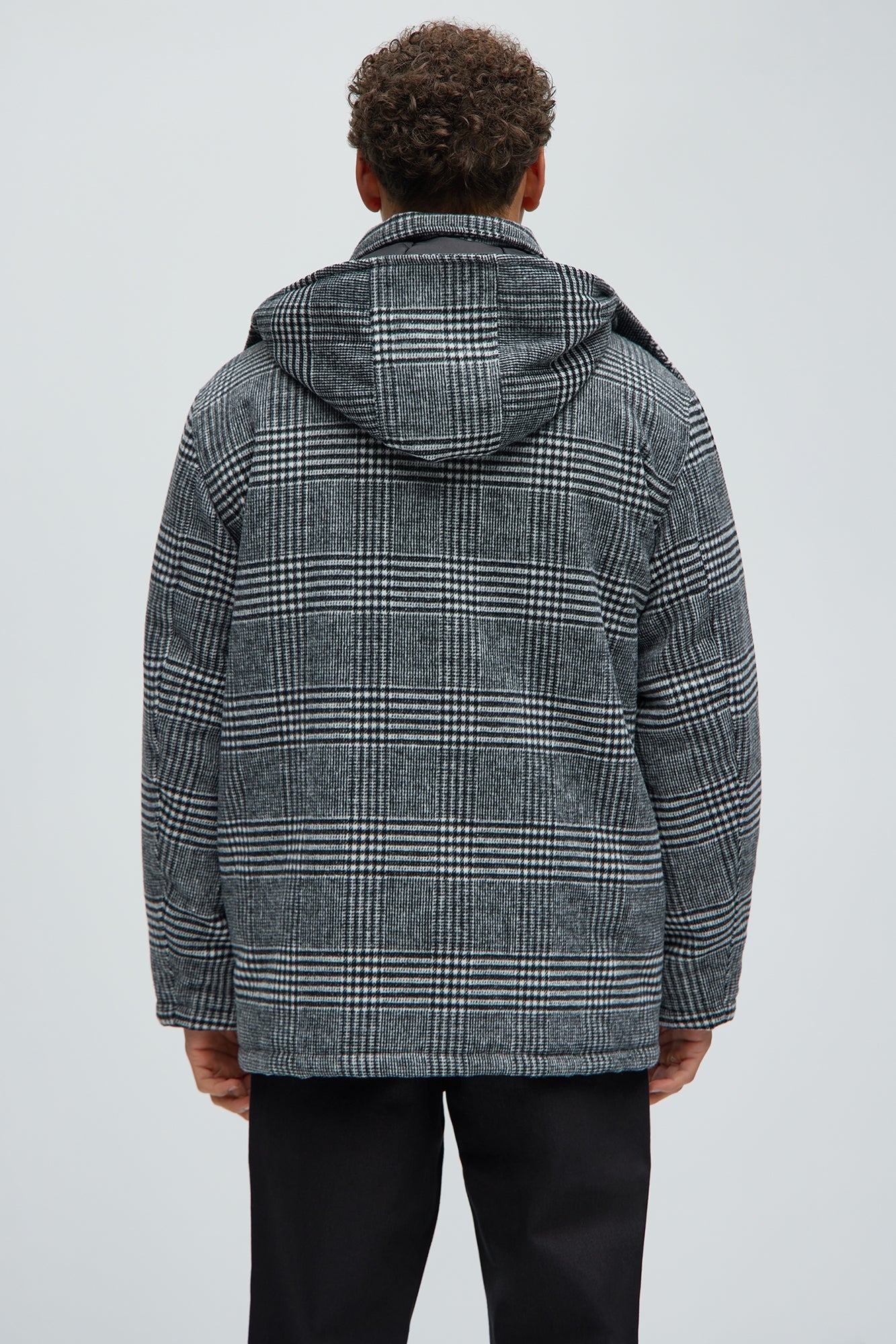 Careless And Free Plaid Jacket - Black