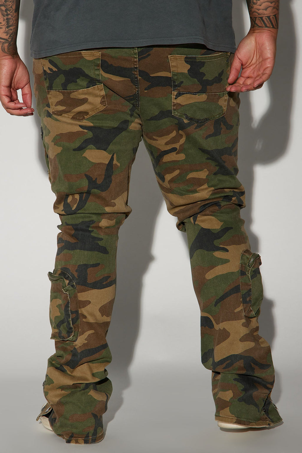 Round Up Stacked Skinny Flare Pants - Camouflage