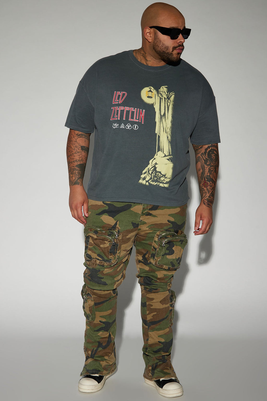 Round Up Stacked Skinny Flare Pants - Camouflage
