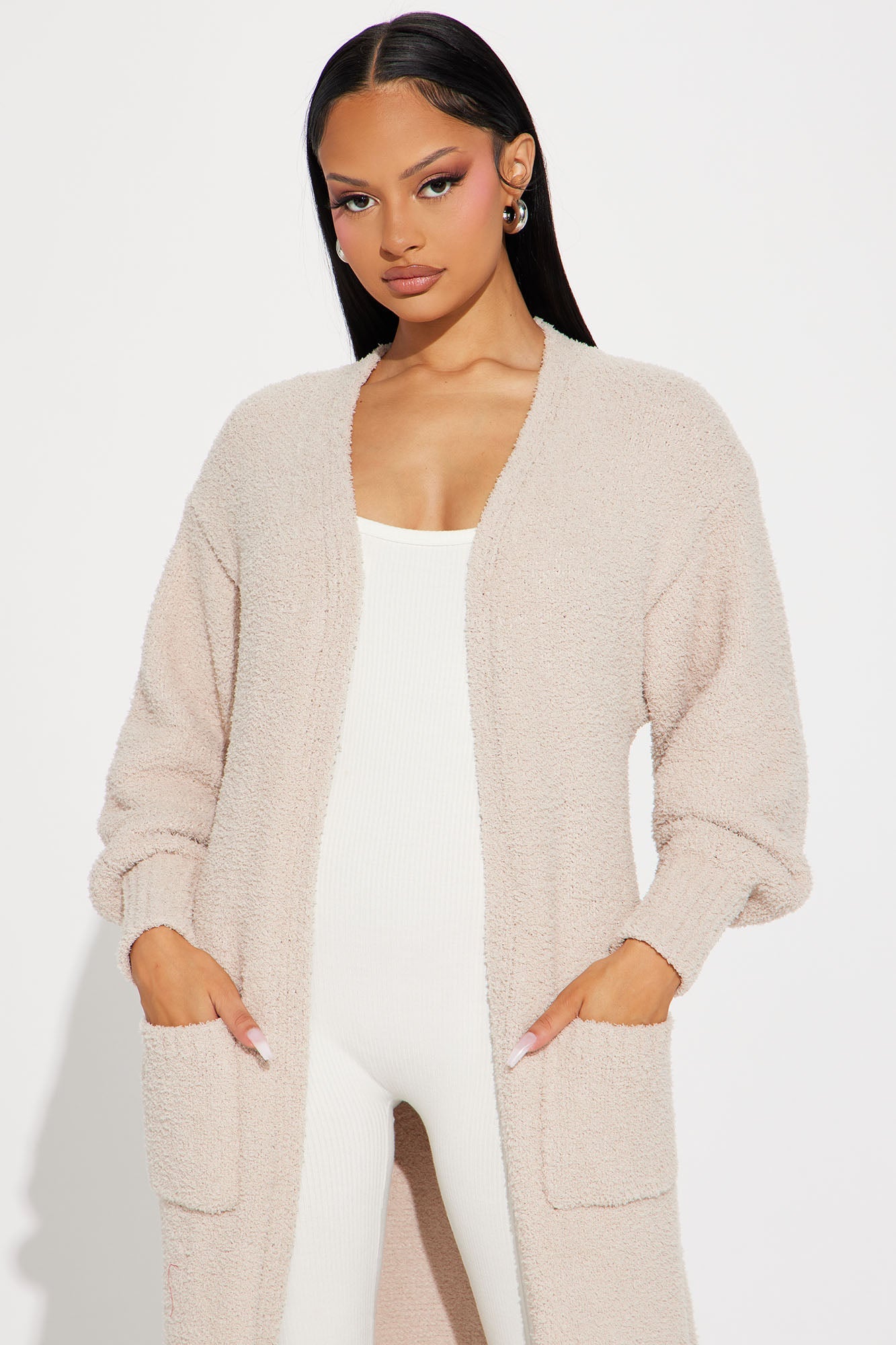 Living In It Cardigan - Taupe