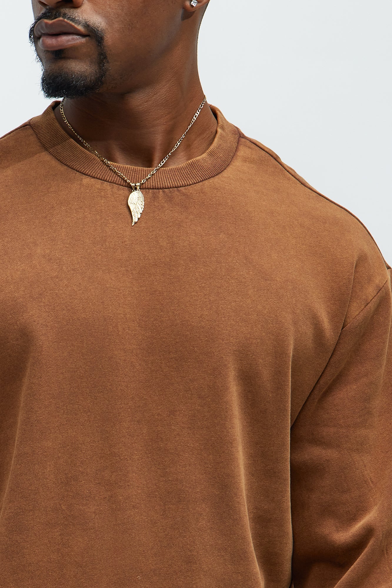 Tyson Heavy Wash Crewneck Sweatshirt - Dark Brown