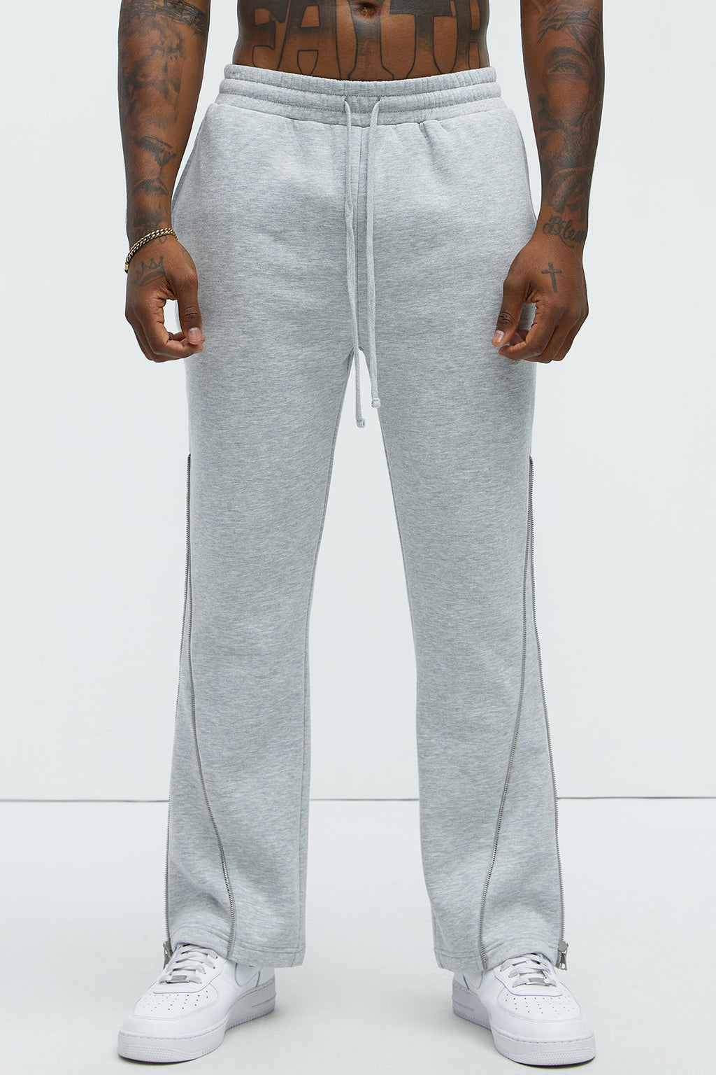 Tyson Stay Away Relaxed Flare Sweatpants - Heather Grey