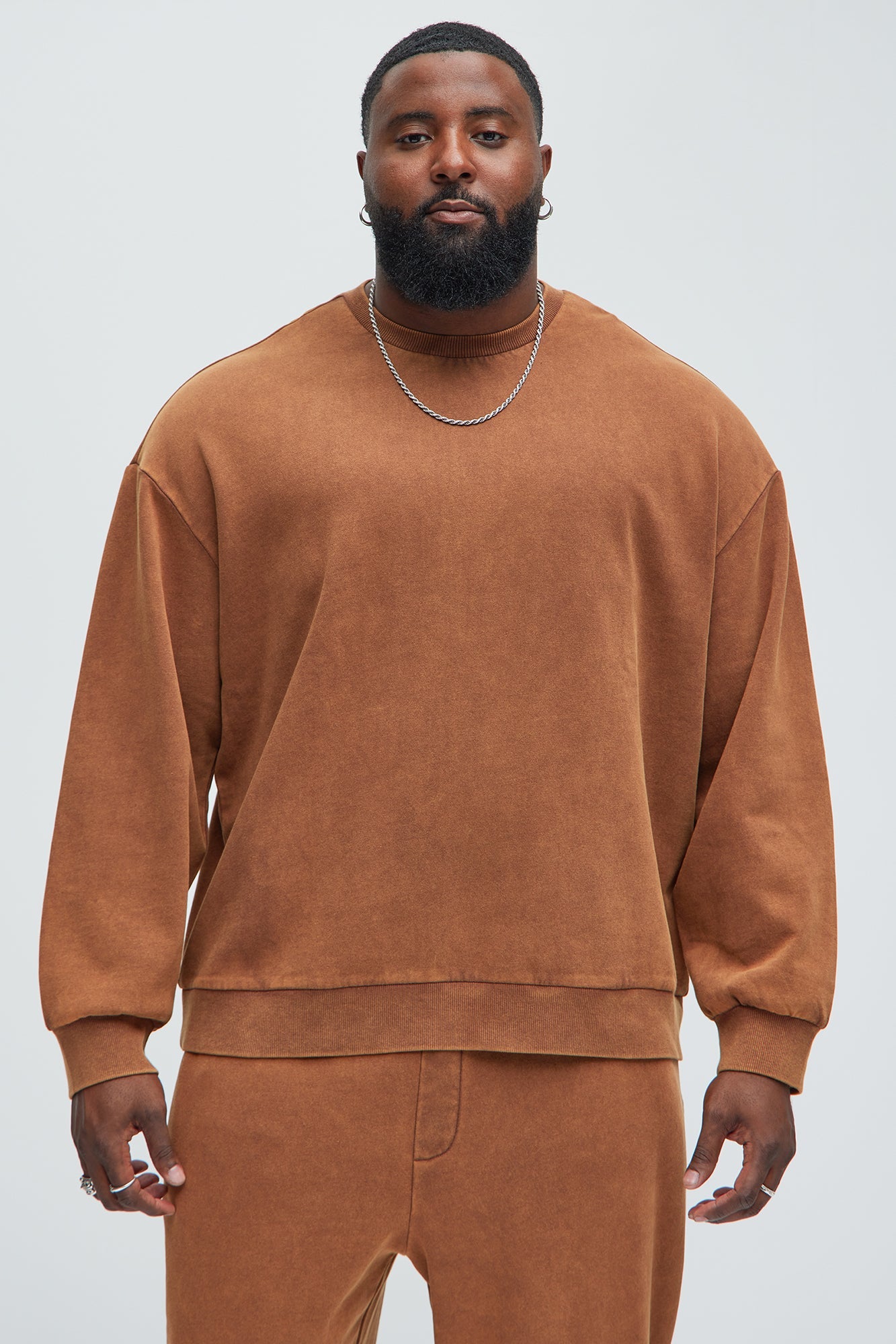 Tyson Heavy Wash Crewneck Sweatshirt - Dark Brown
