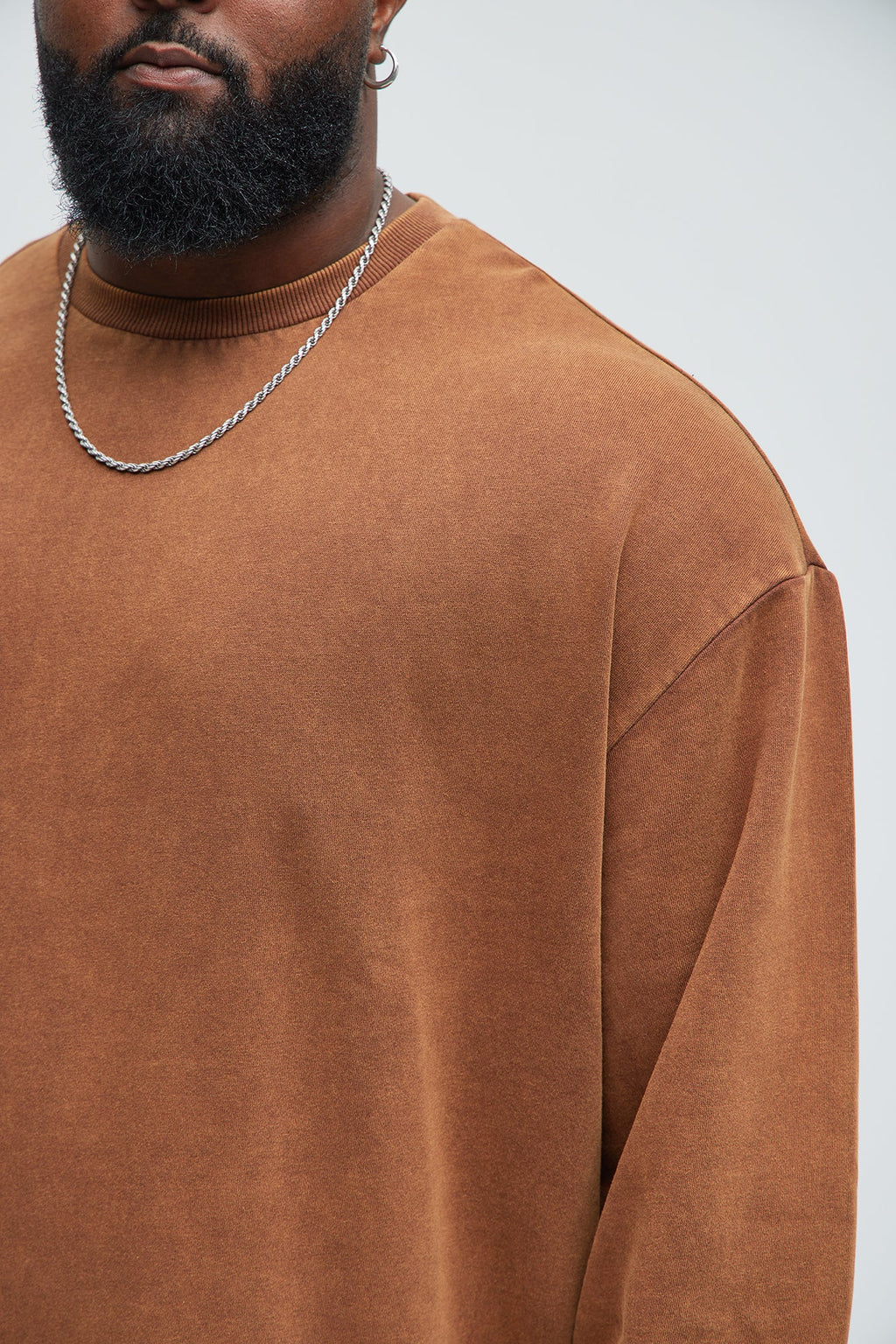 Tyson Heavy Wash Crewneck Sweatshirt - Dark Brown