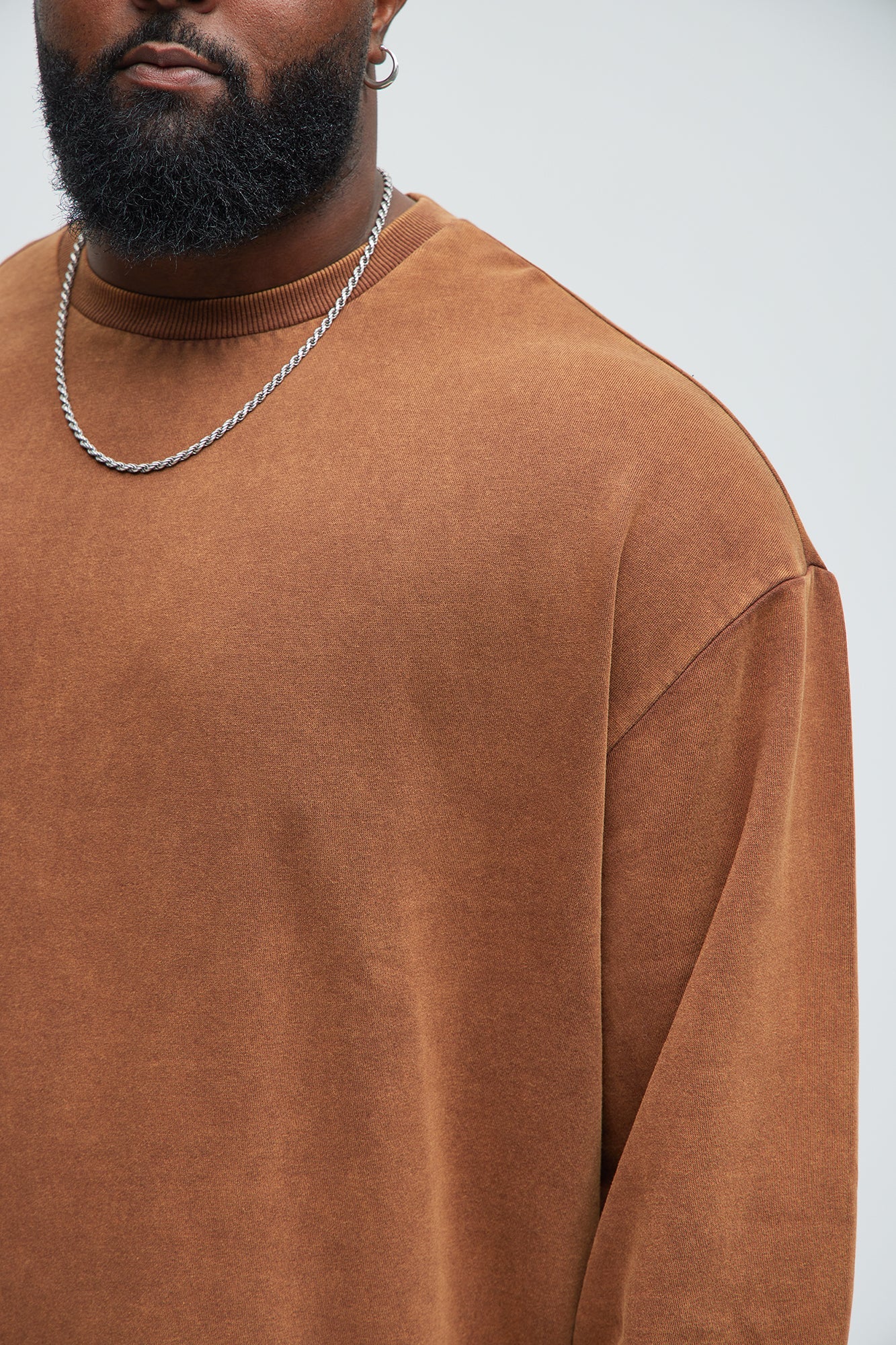 Tyson Heavy Wash Crewneck Sweatshirt - Dark Brown