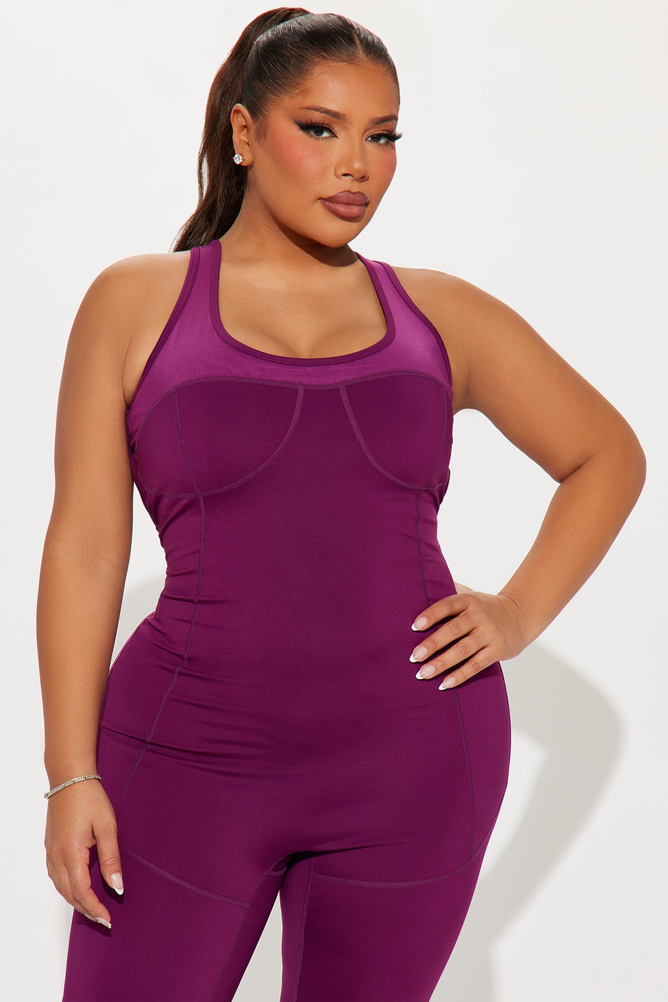 Repeat The Cycle Elevate Active Jumpsuit - Plum