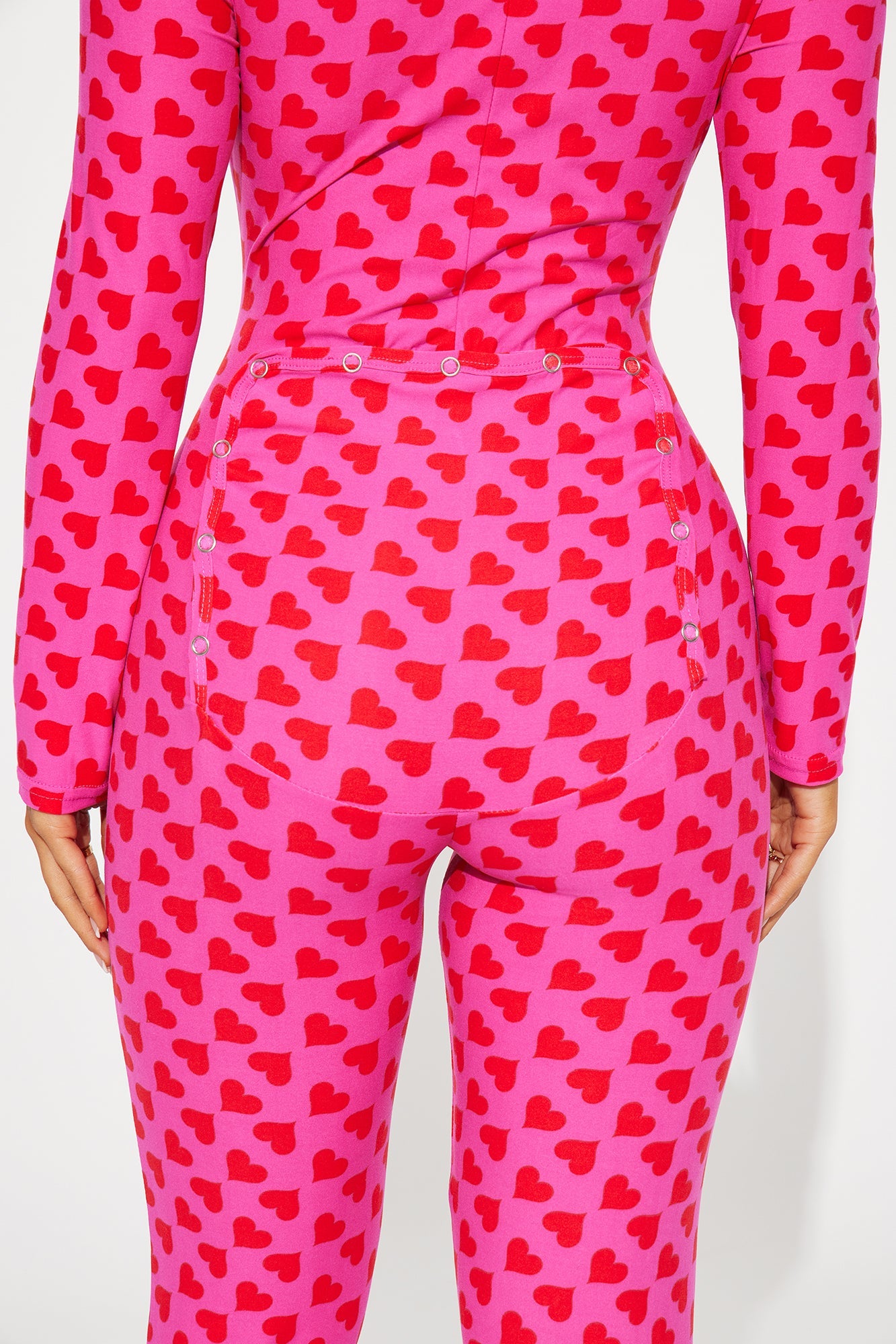 You Have My Heart PJ Jumpsuit Onesie - Hot Pink/combo