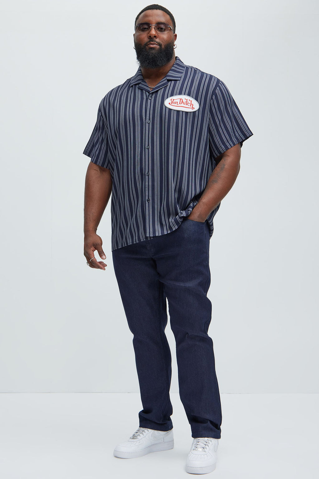 Von Dutch Patch Shirt - Blue/combo