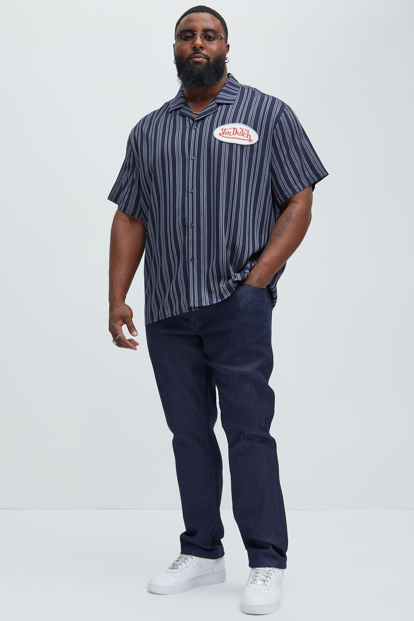 Von Dutch Patch Shirt - Blue/combo