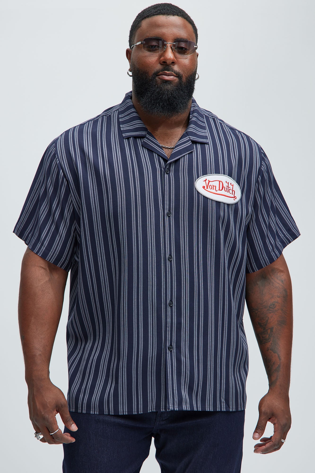 Von Dutch Patch Shirt - Blue/combo