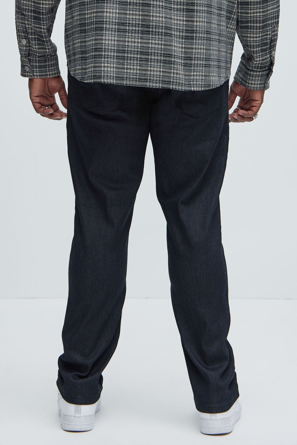 Stretch Raw Denim Skinny Jeans - Black