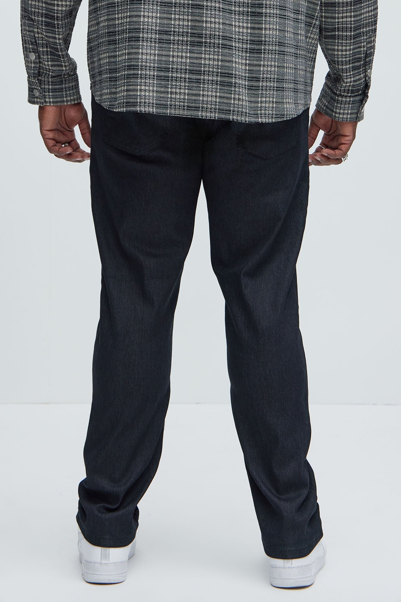 Stretch Raw Denim Skinny Jeans - Black