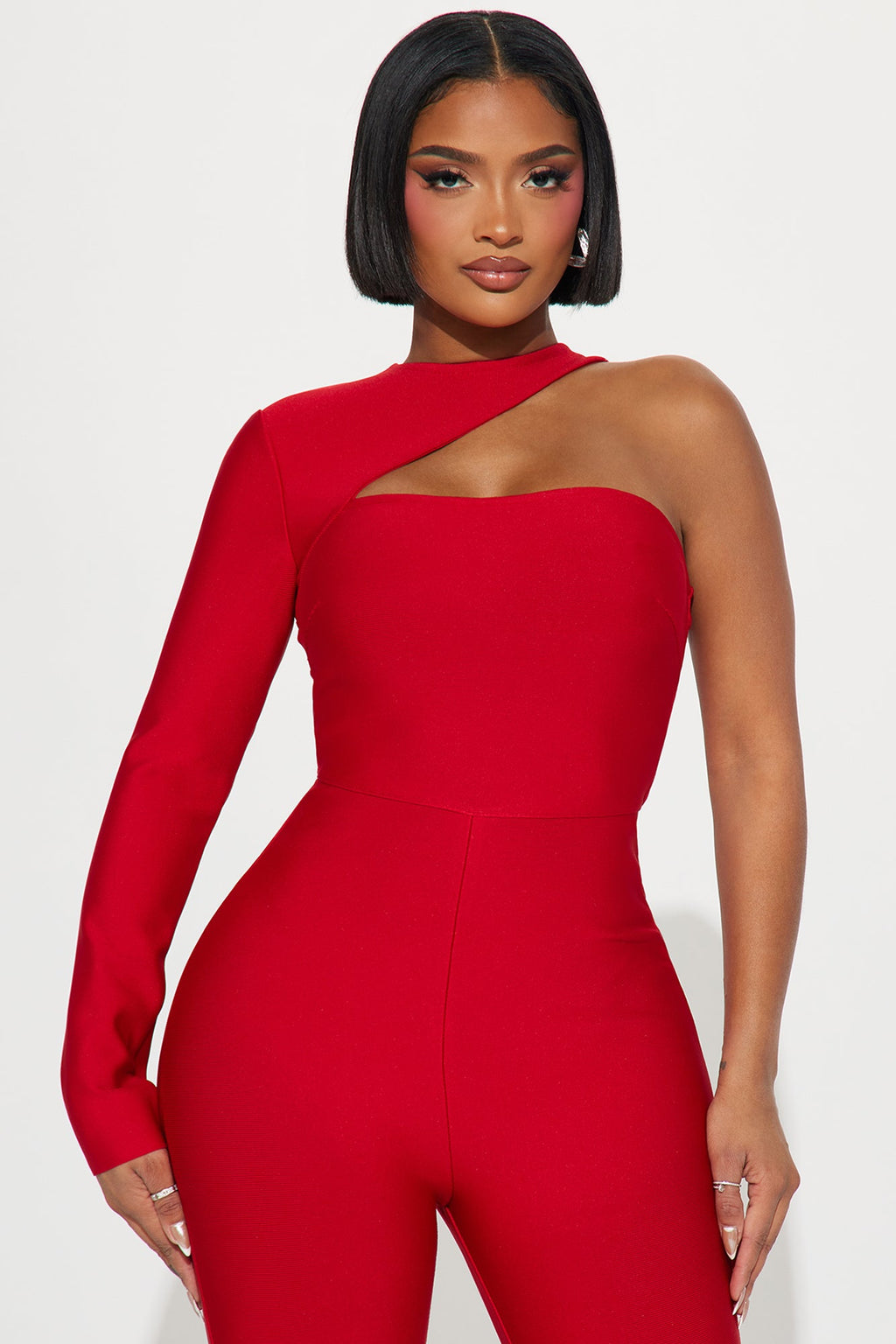 Make It Out Bandage Jumpsuit  - Red