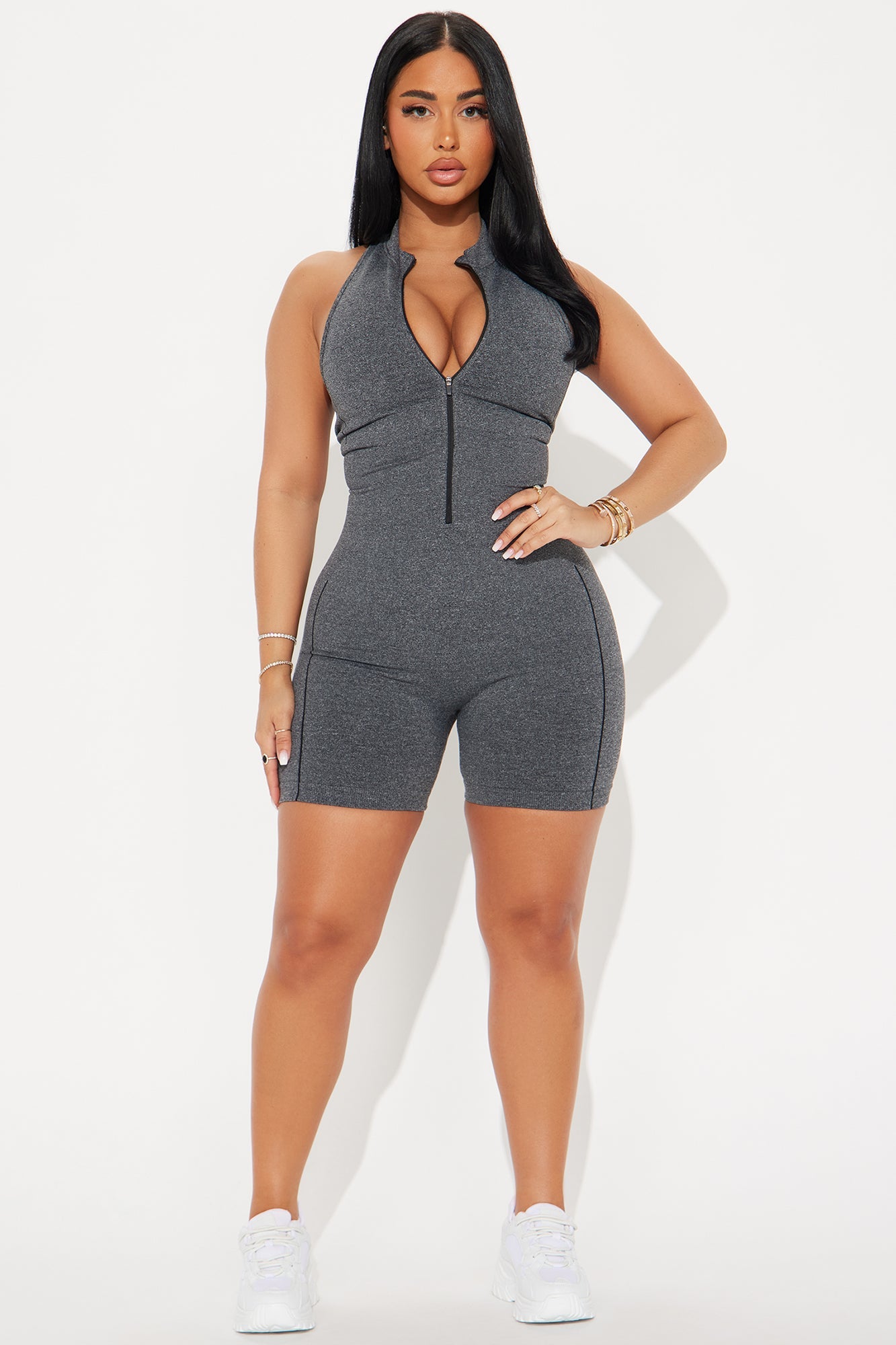 Cycle It Out Infinity Seamless Active Romper - Black