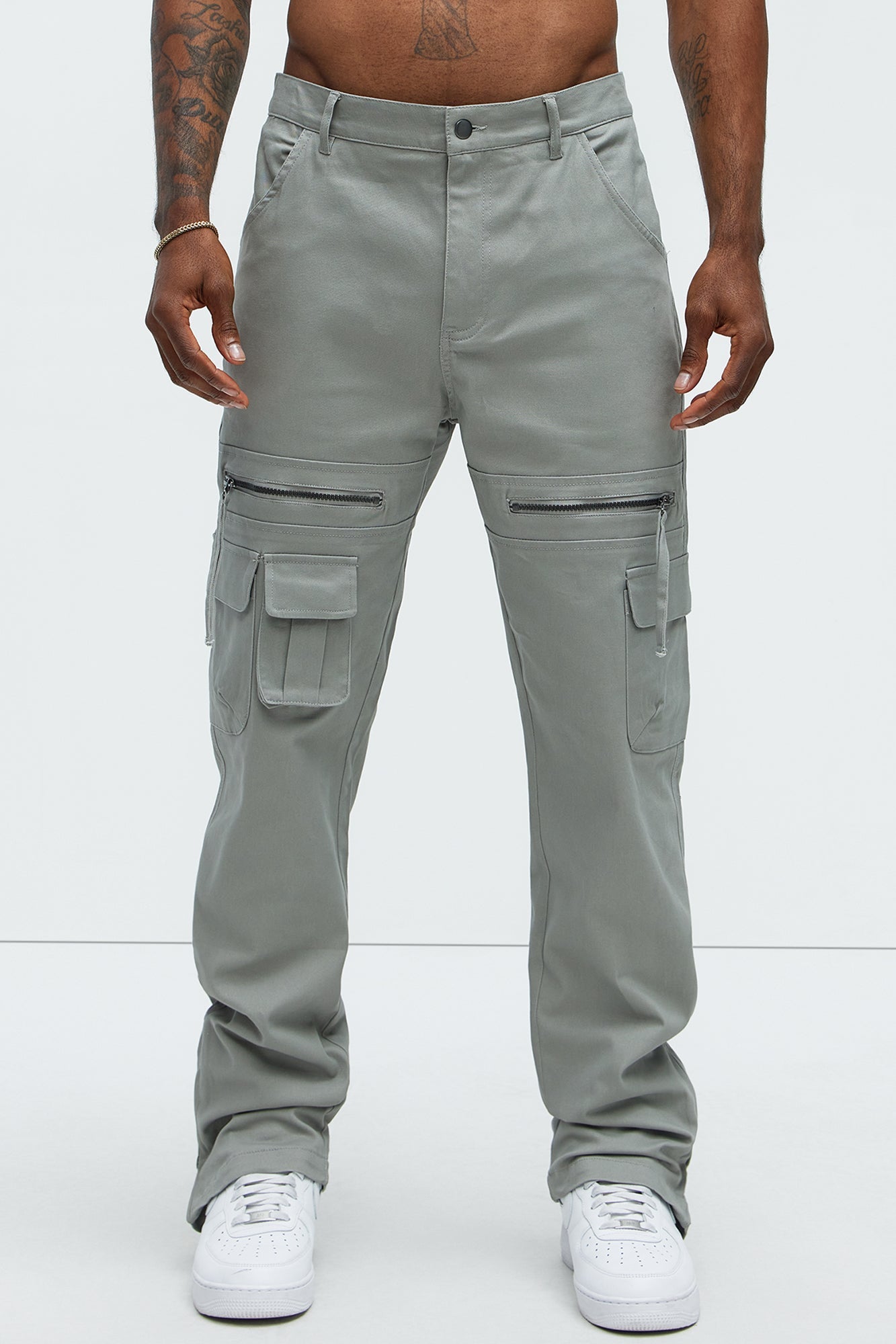 Camera Flash On Cargo Pants - Grey