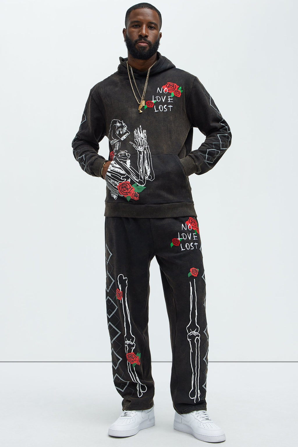 No Love Lost Skeleton Hoodie - Black