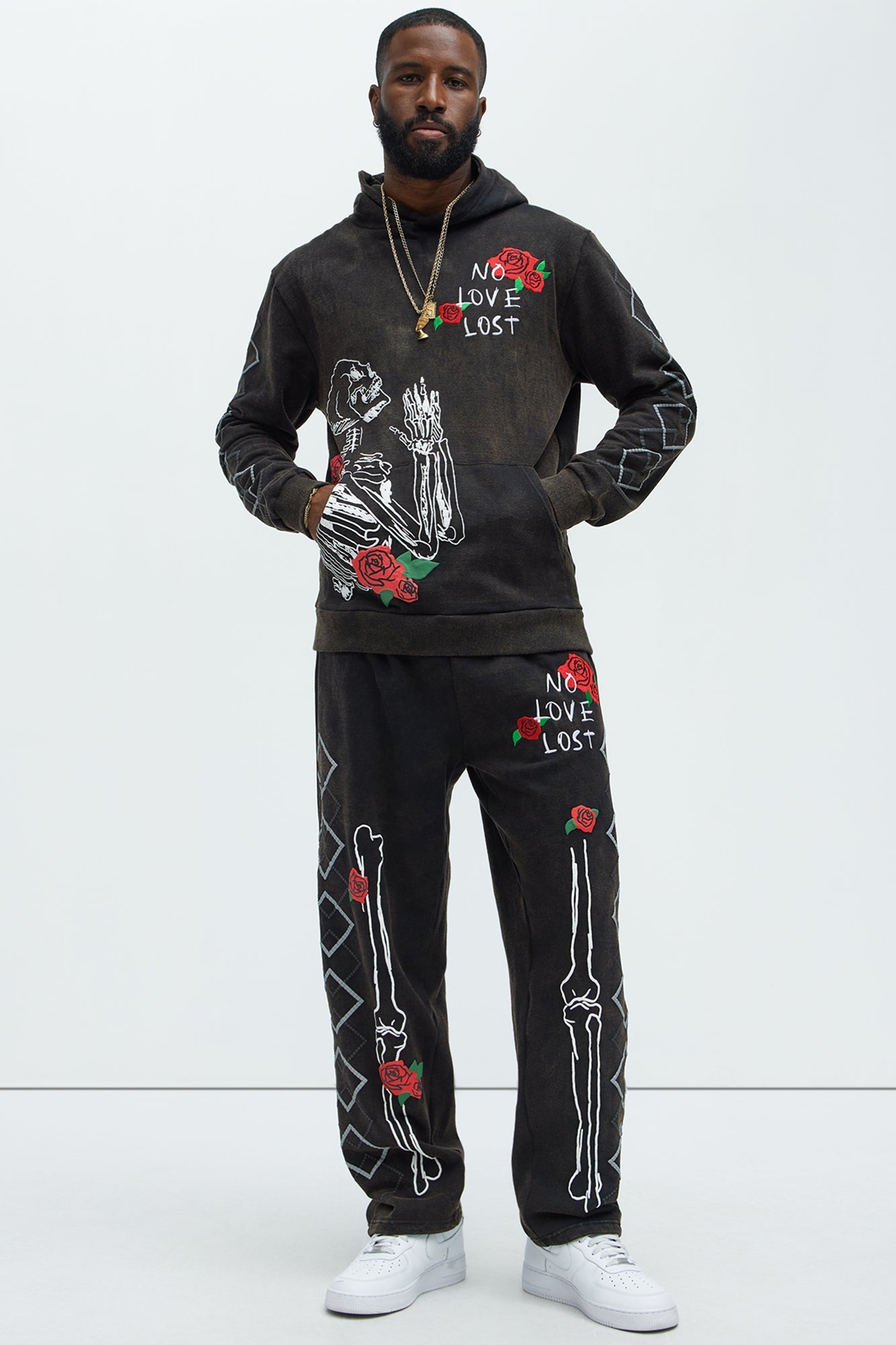 No Love Lost Skeleton Hoodie - Black