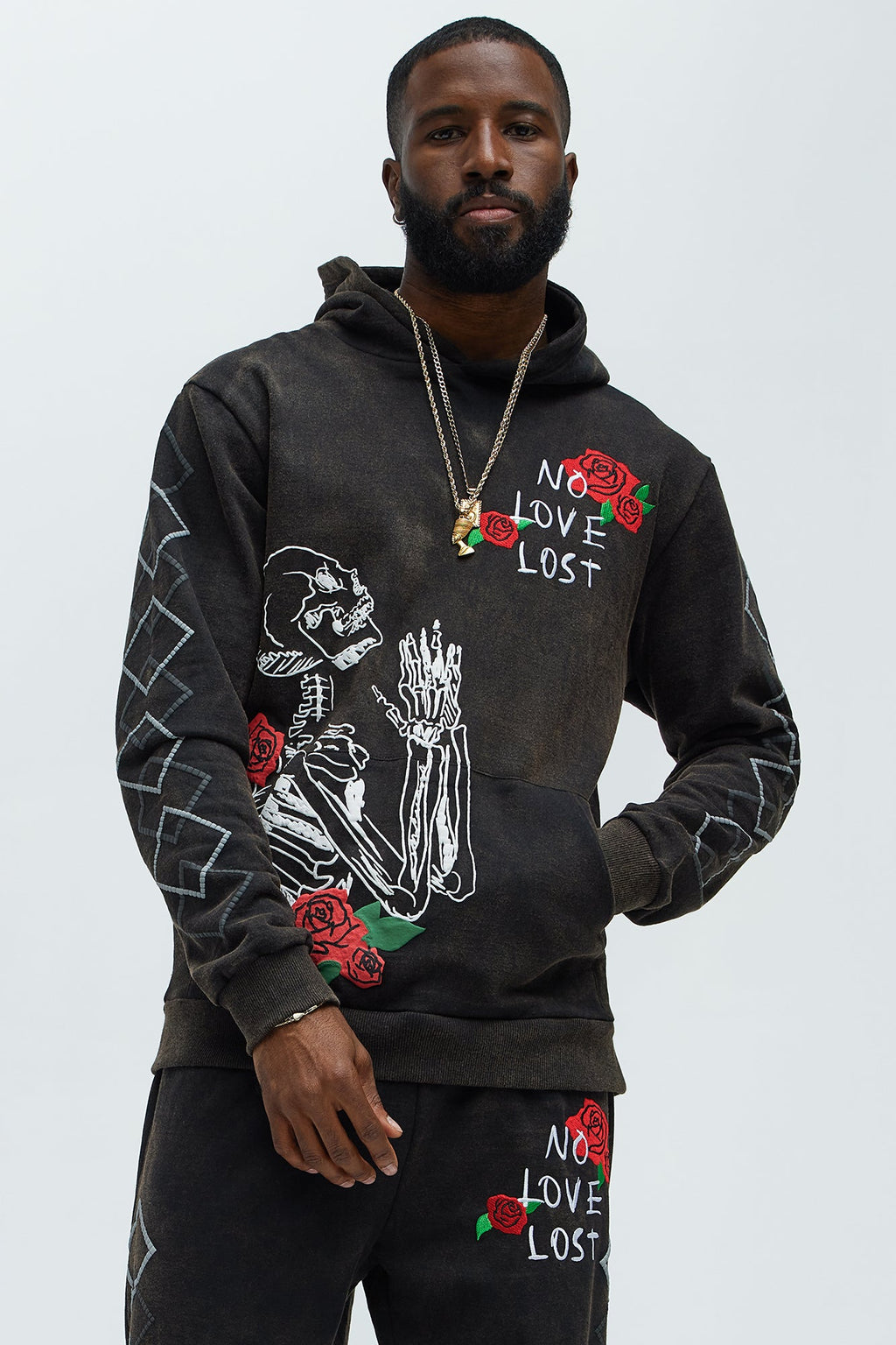 No Love Lost Skeleton Hoodie - Black