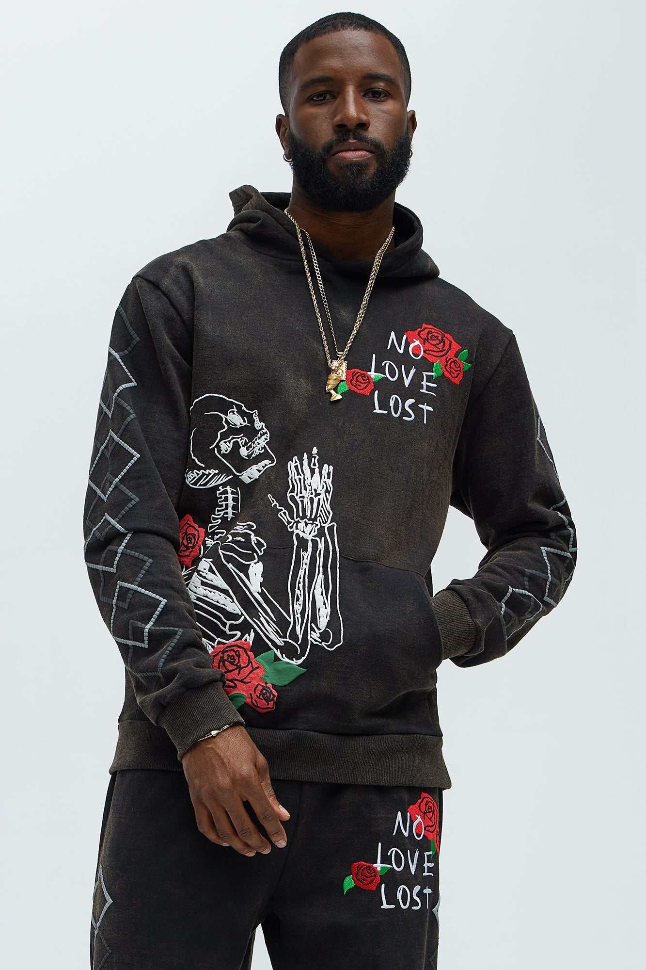 No Love Lost Skeleton Hoodie - Black