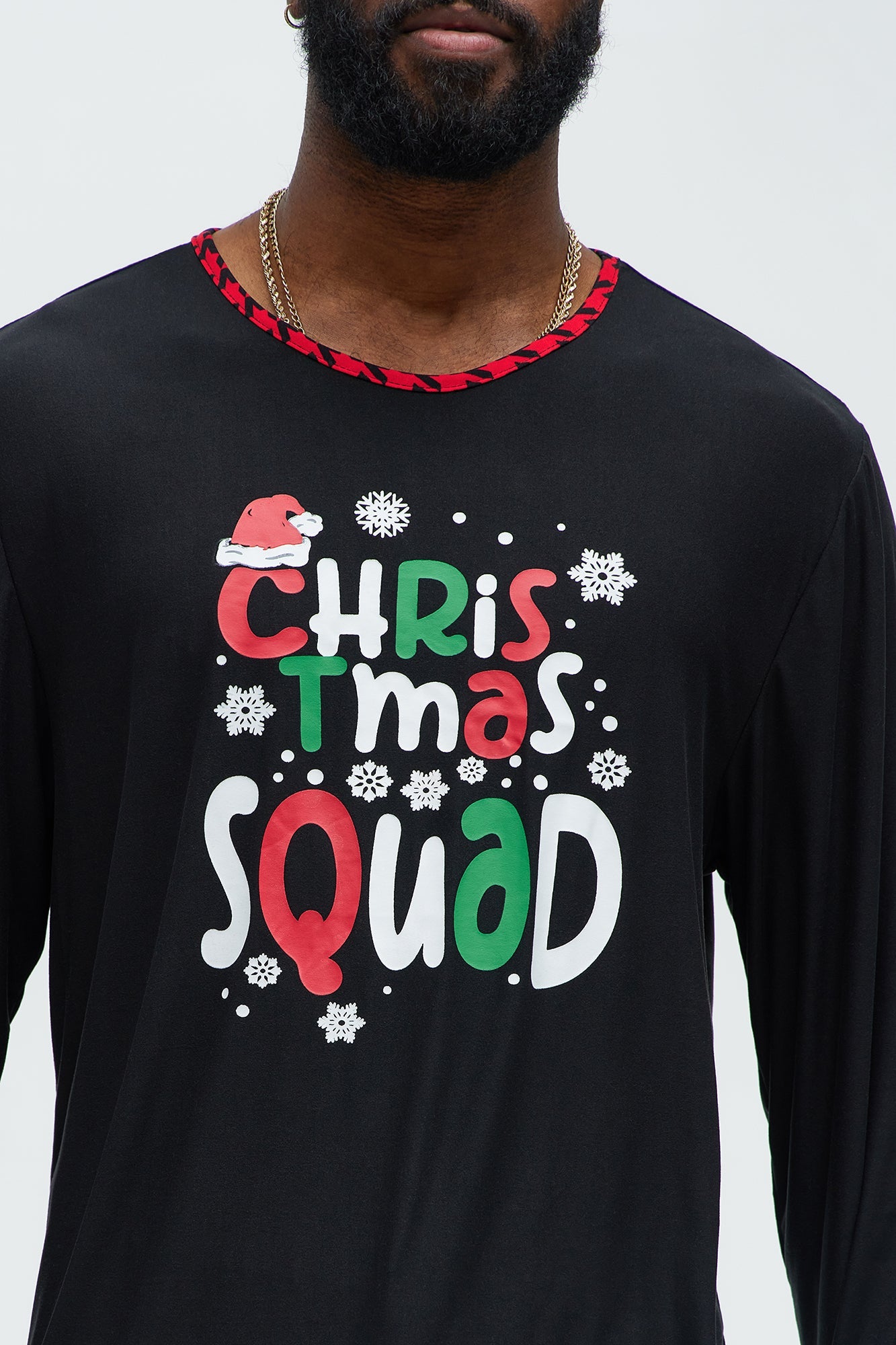 Christmas Squad Holiday PJ Set - Black/Red