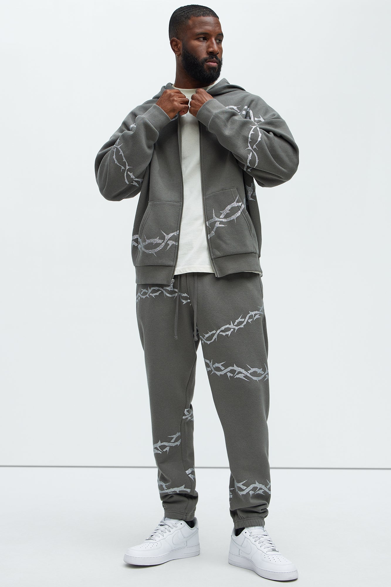 Tyson Barbed Wire Oversized Heavy Jogger - Charcoal